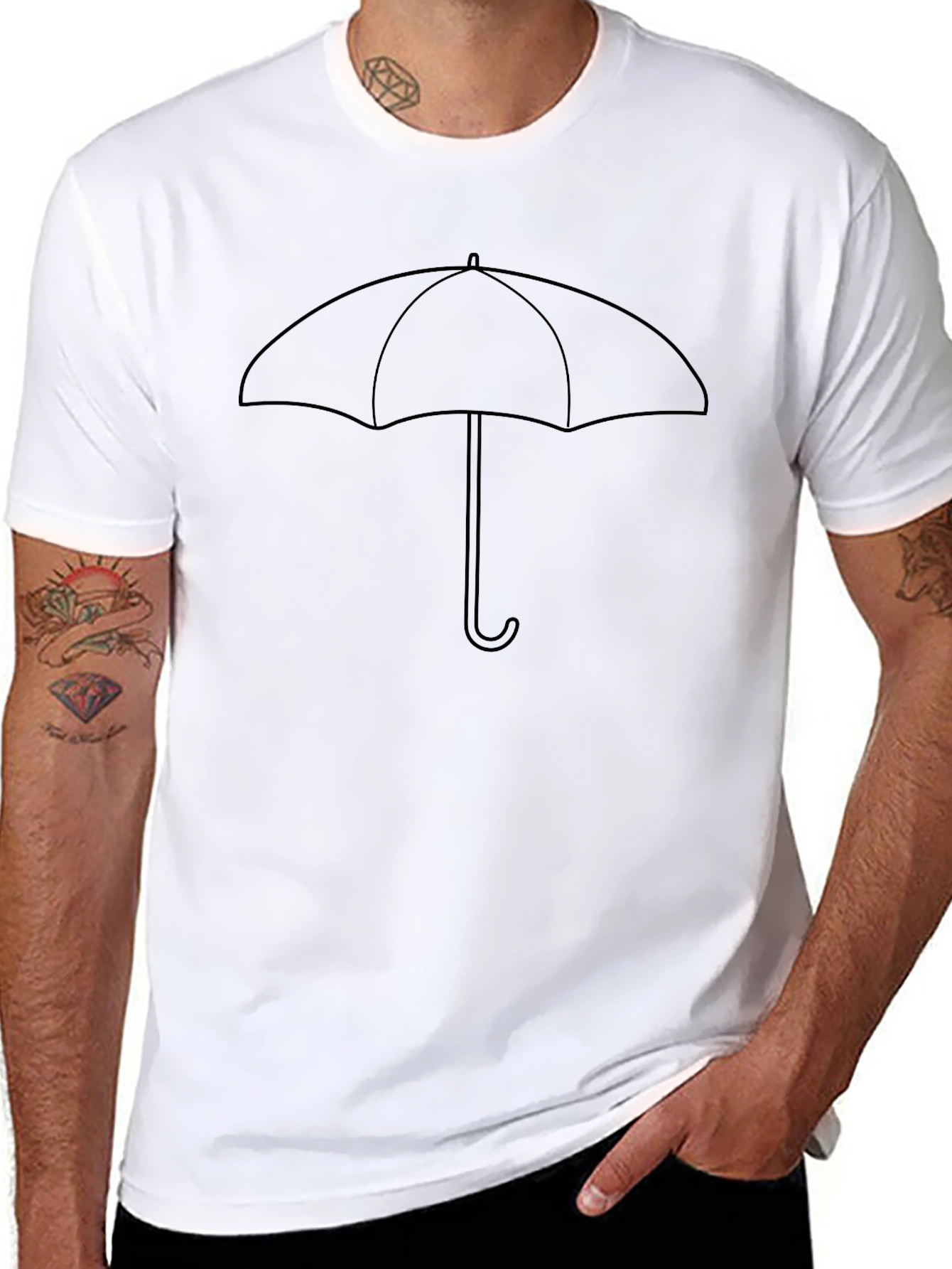 Umbrella Graphic Tee - Classic Black Cotton T-Shirt