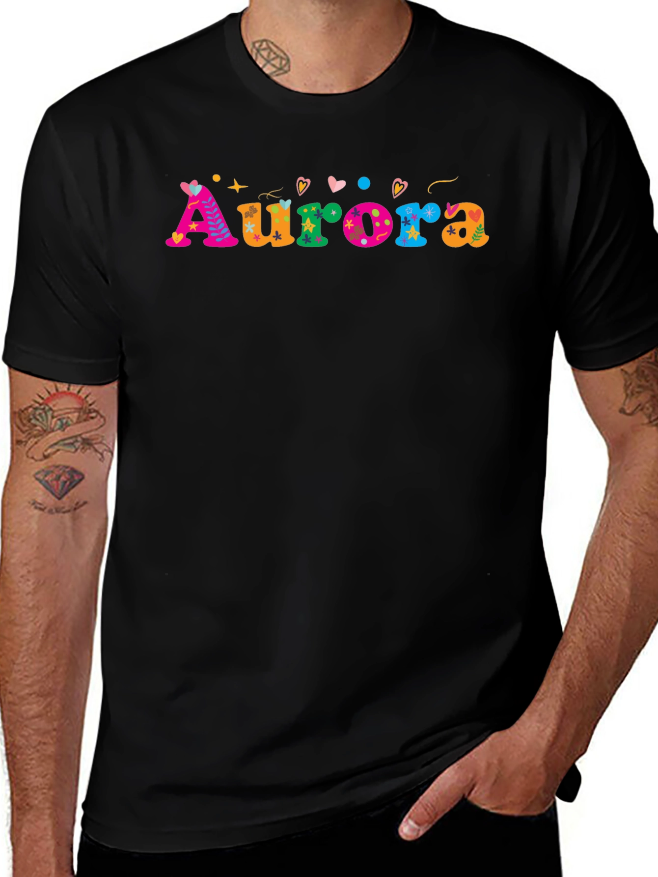 Aurora Funky Graphic T-Shirt - Black