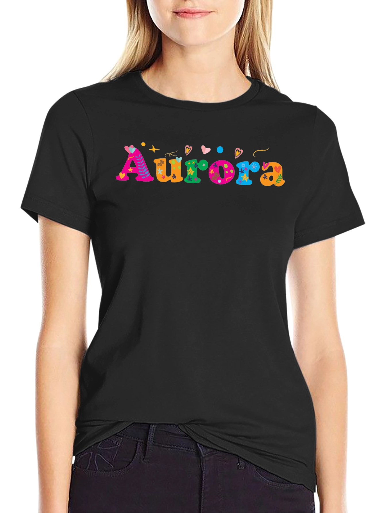 Aurora Funky Graphic T-Shirt - Black