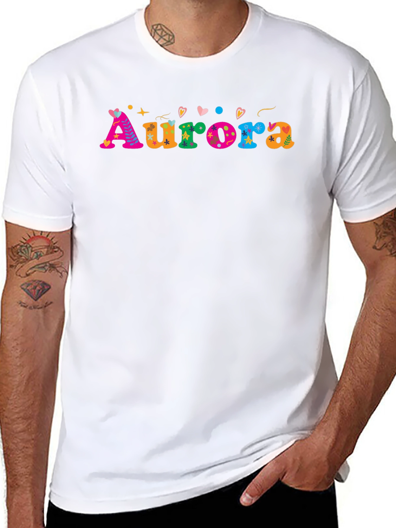 Aurora Funky Graphic T-Shirt - Black