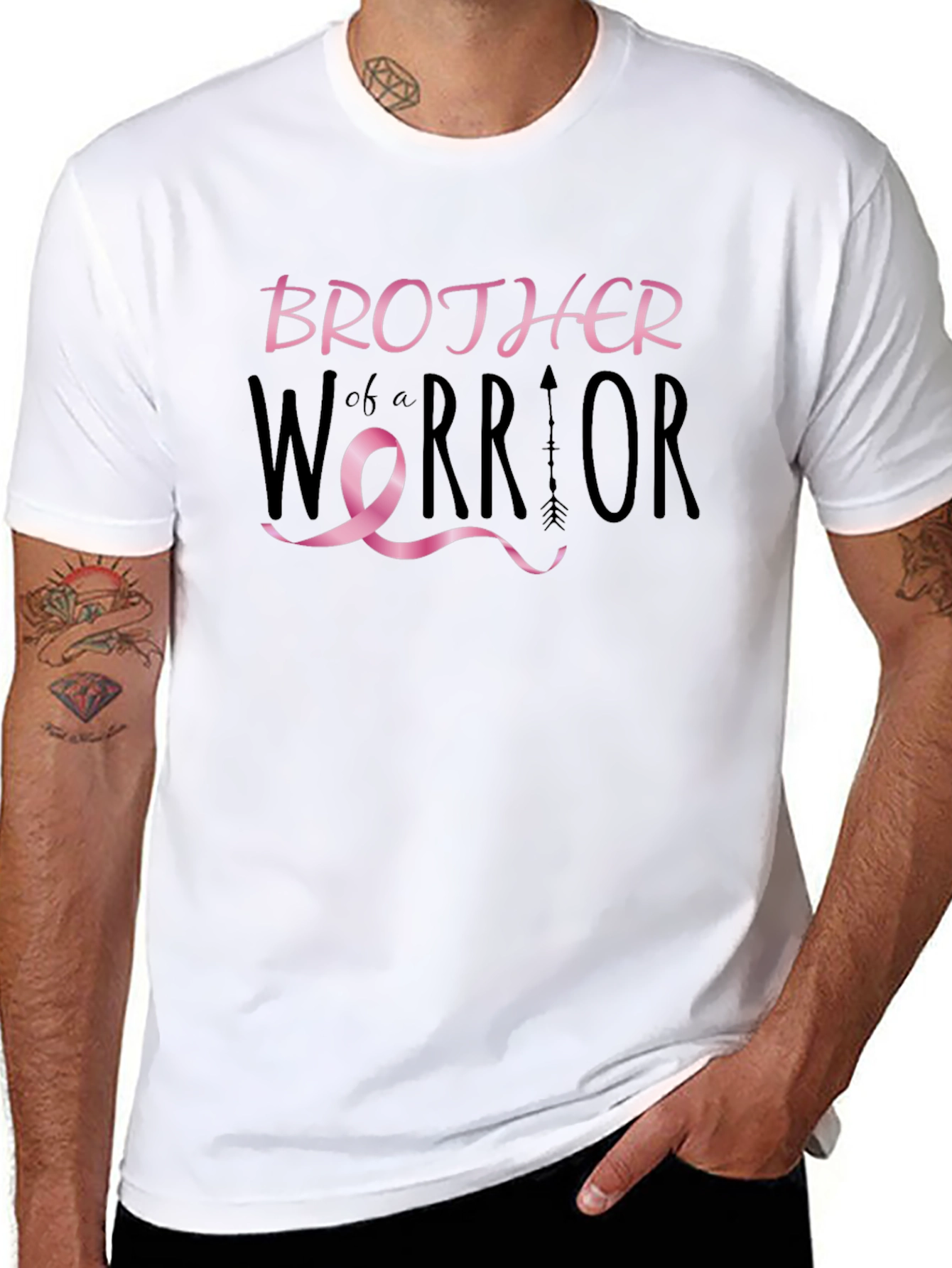Brother of a Warrior T-Shirt Breast Cancer Awareness