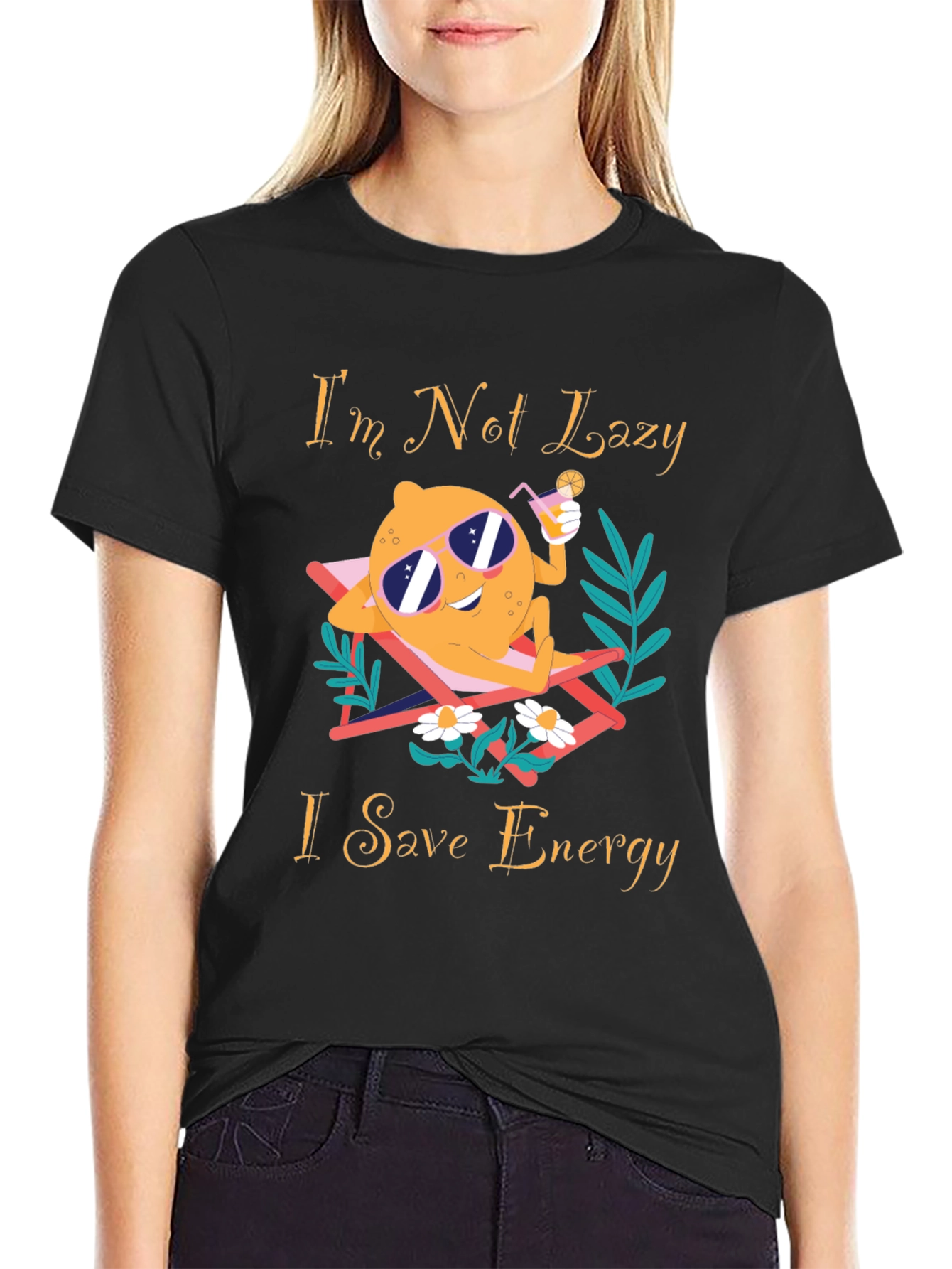 Im Not Lazy I Save Energy Graphic T-Shirt