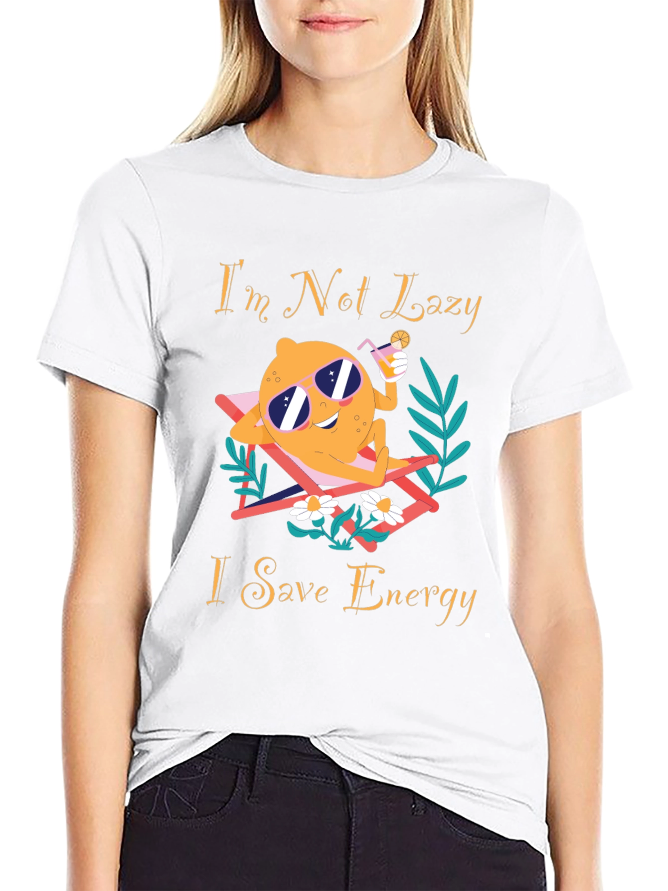 Im Not Lazy I Save Energy Graphic T-Shirt