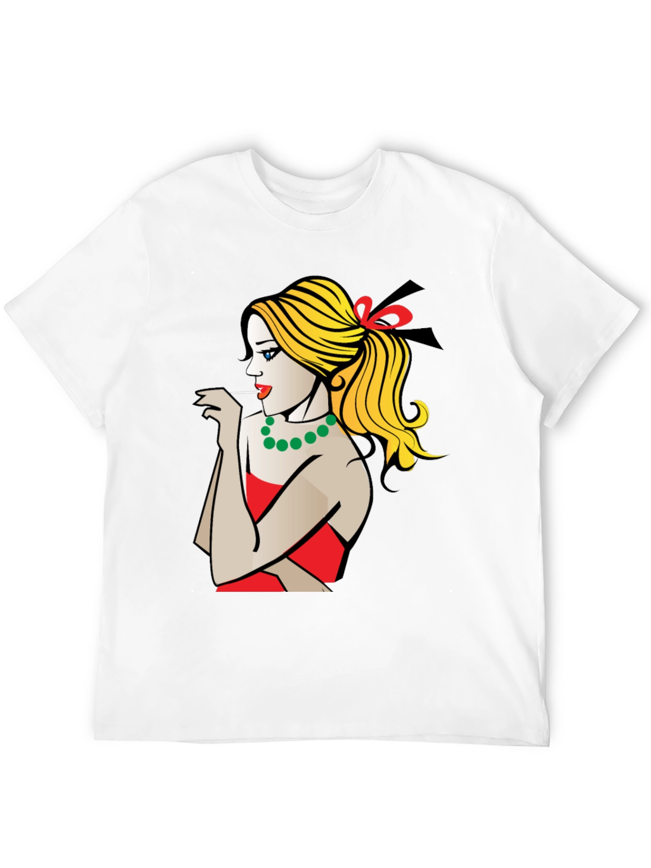 Pop Art Woman Graphic T-Shirt - Black