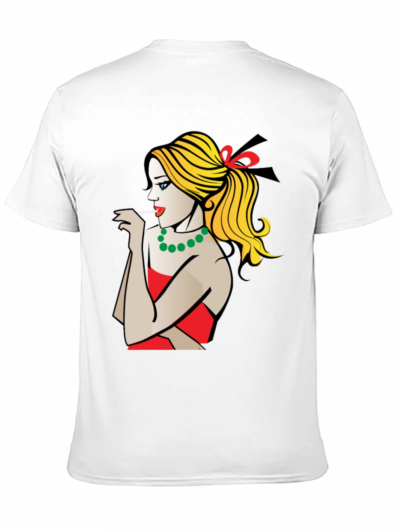 Pop Art Woman Graphic T-Shirt - Black