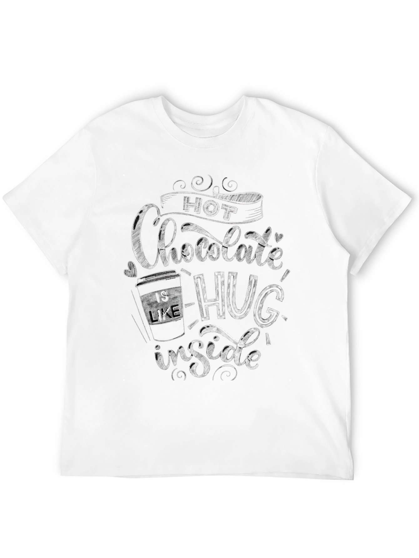 Hot Chocolate Hug Graphic T-Shirt - Black