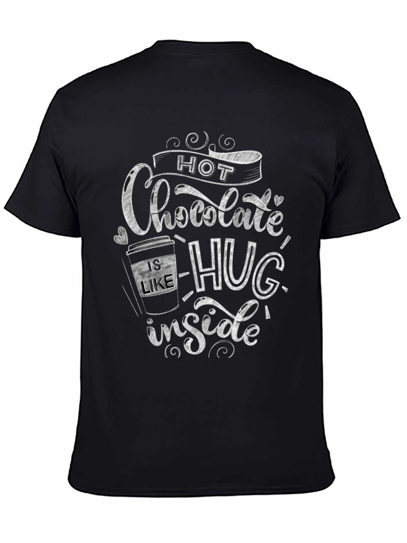 Hot Chocolate Hug Graphic T-Shirt - Black
