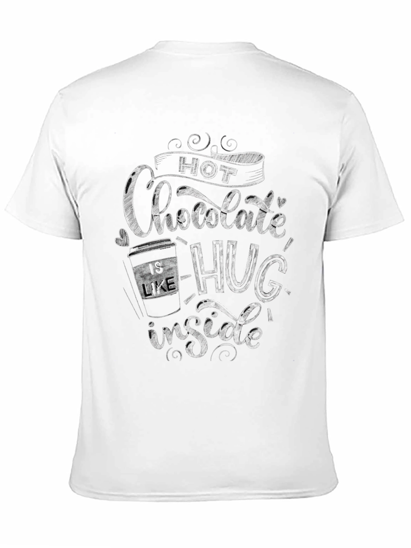 Hot Chocolate Hug Graphic T-Shirt - Black