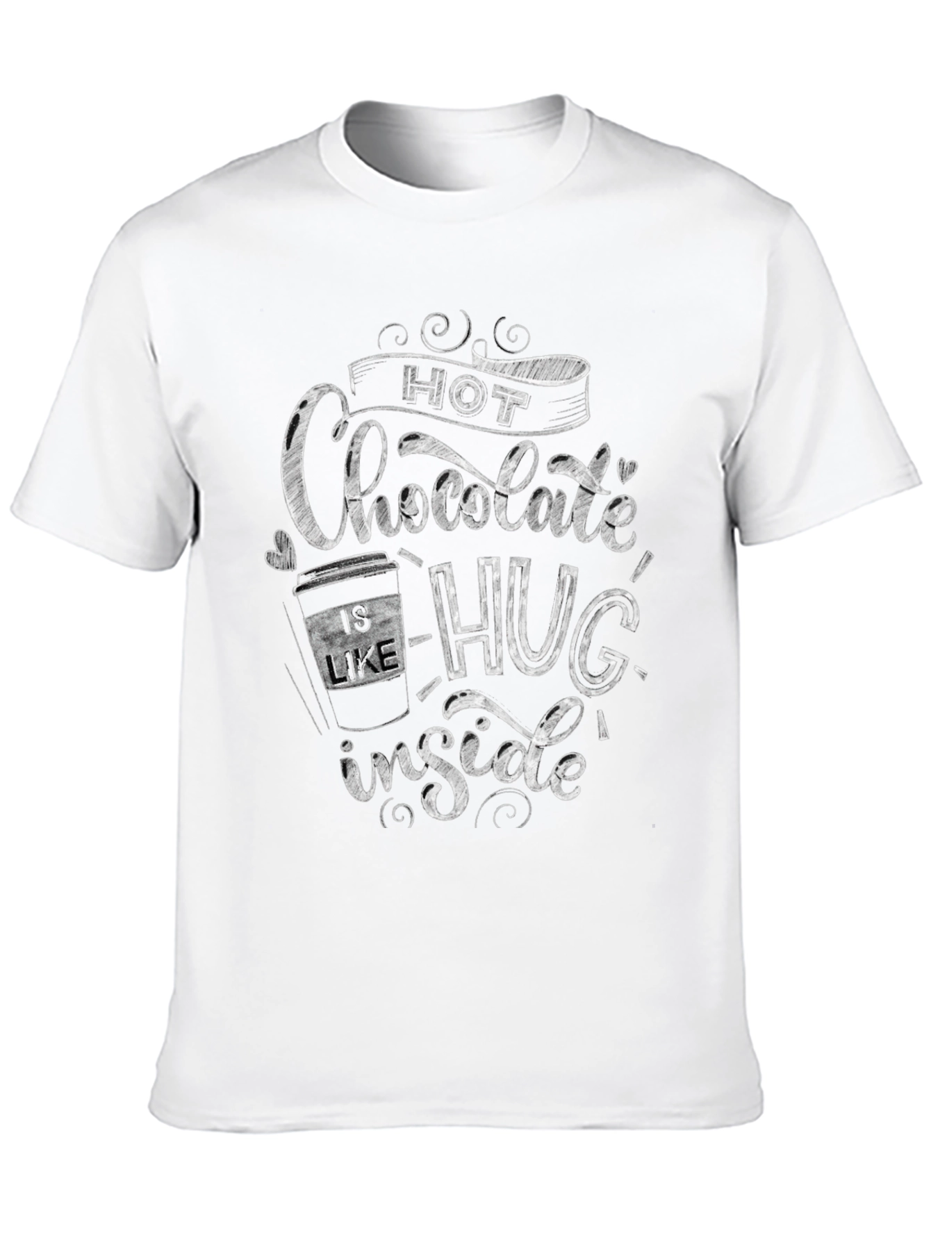 Hot Chocolate Hug Graphic T-Shirt - Black