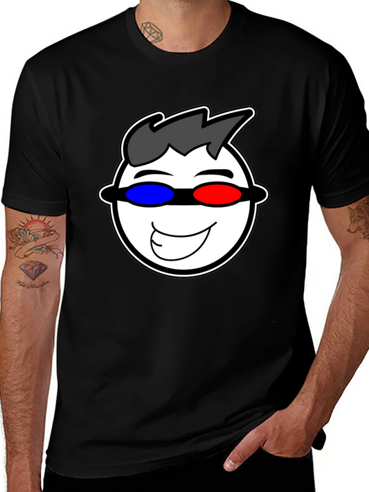 Cool Graphic Tee: 3D Glasses Smiley Face