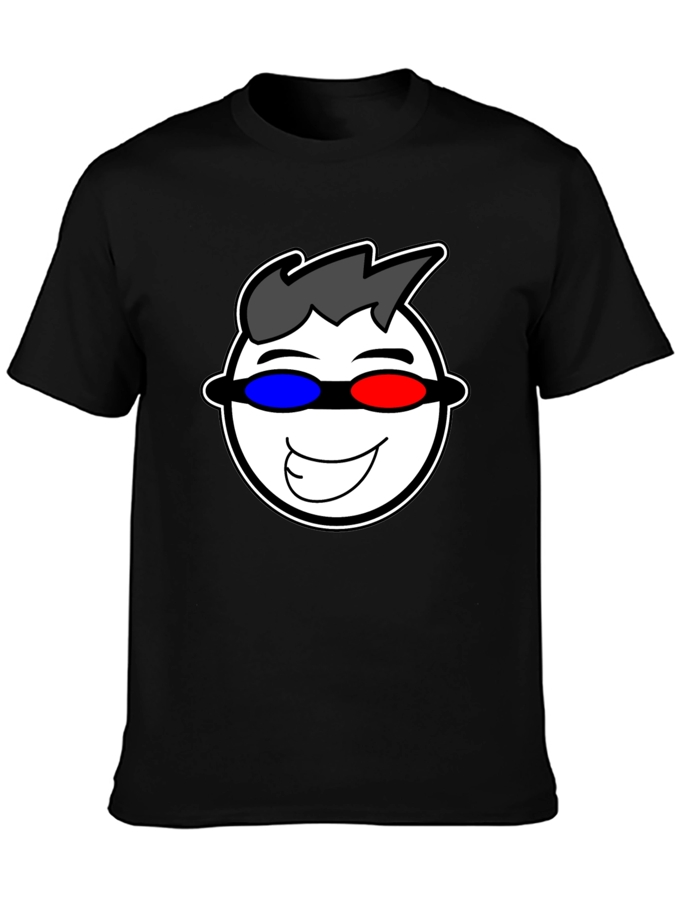 Cool Graphic Tee: 3D Glasses Smiley Face