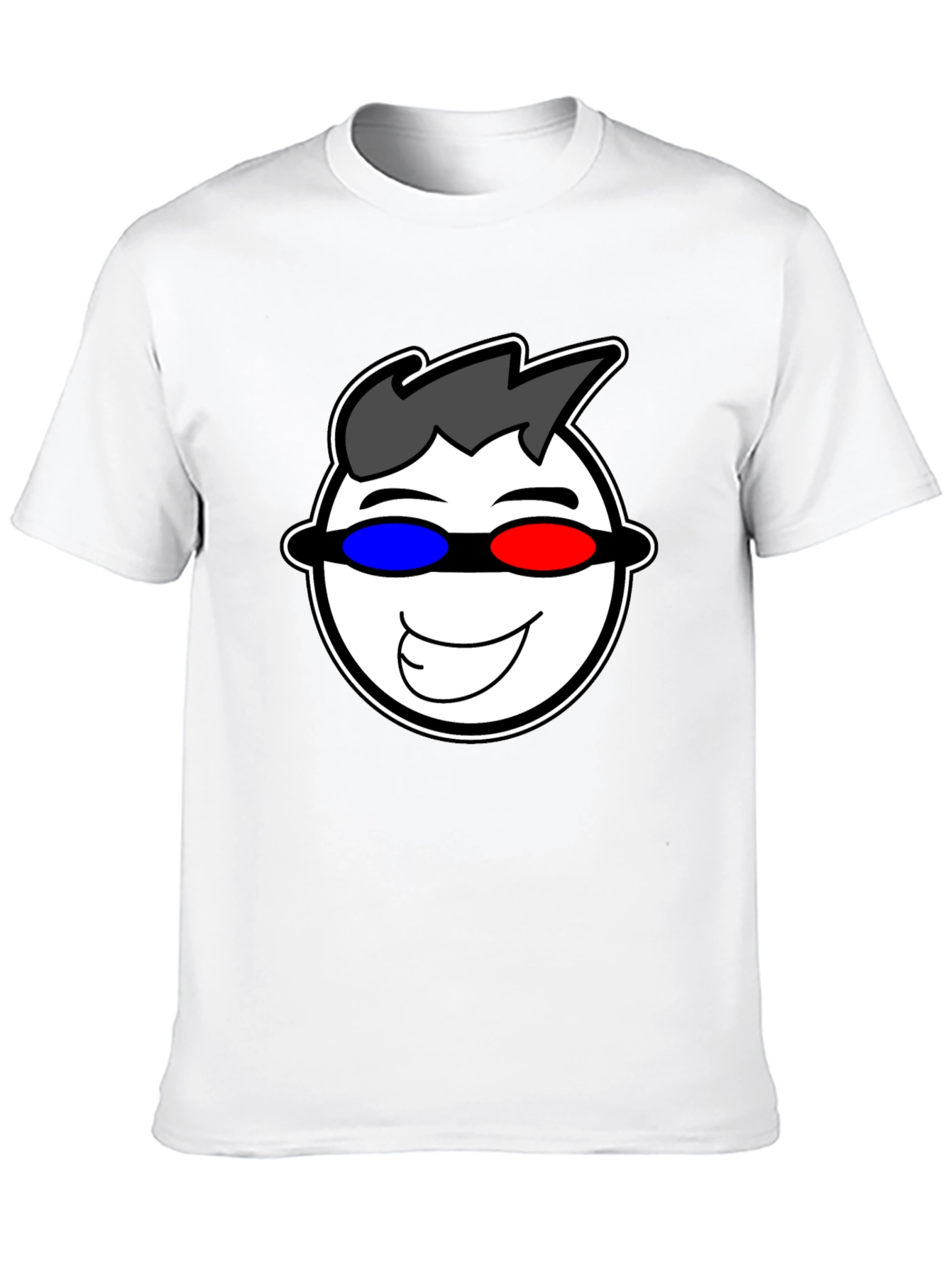 Cool Graphic Tee: 3D Glasses Smiley Face