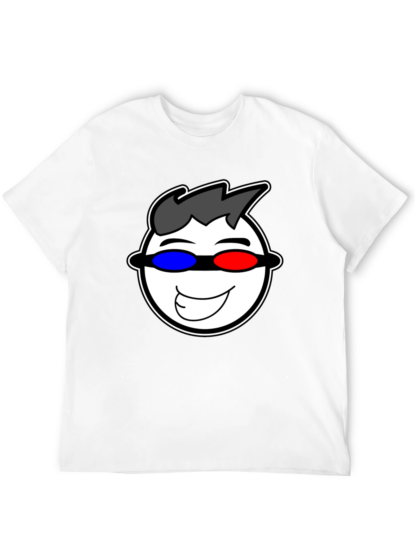 Cool Graphic Tee: 3D Glasses Smiley Face