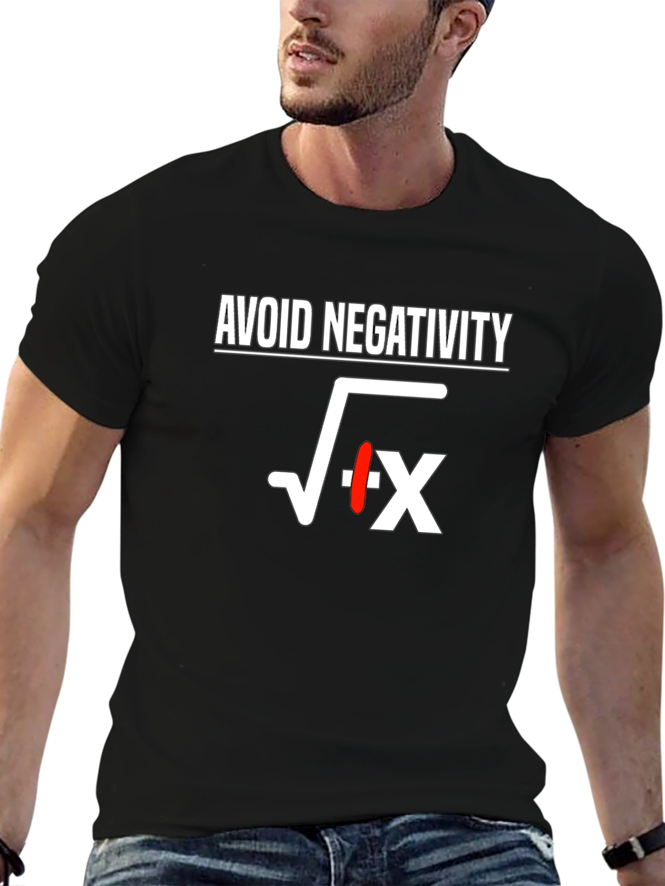 Avoid Negativity T-Shirt Math Humor Graphic Tee