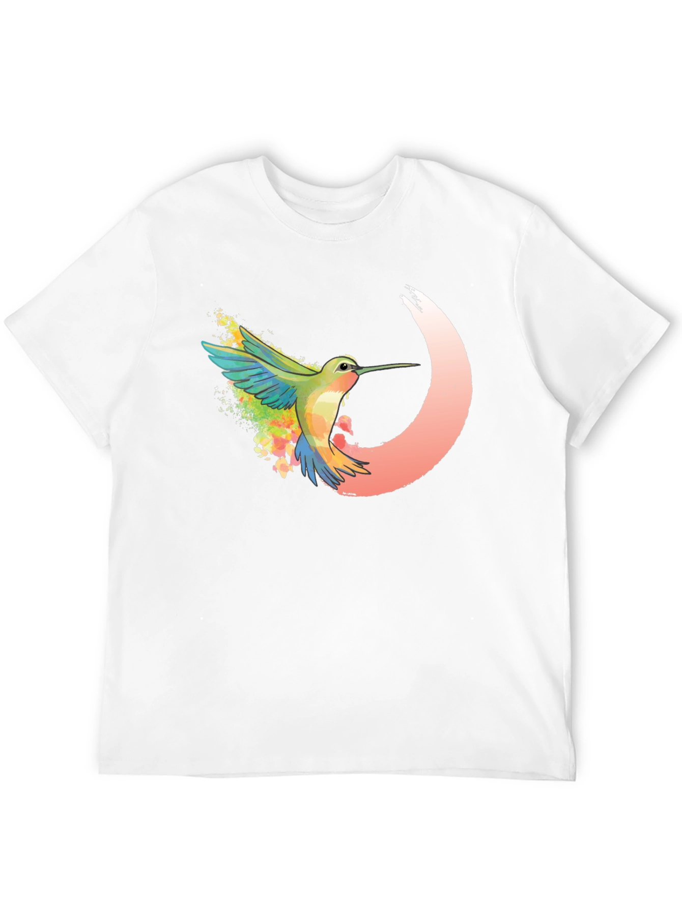Hummingbird Graphic Tee - Black Cotton Blend Shirt