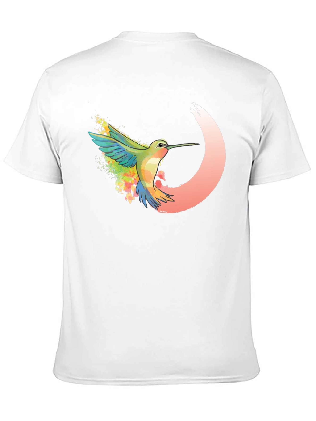 Hummingbird Graphic Tee - Black Cotton Blend Shirt