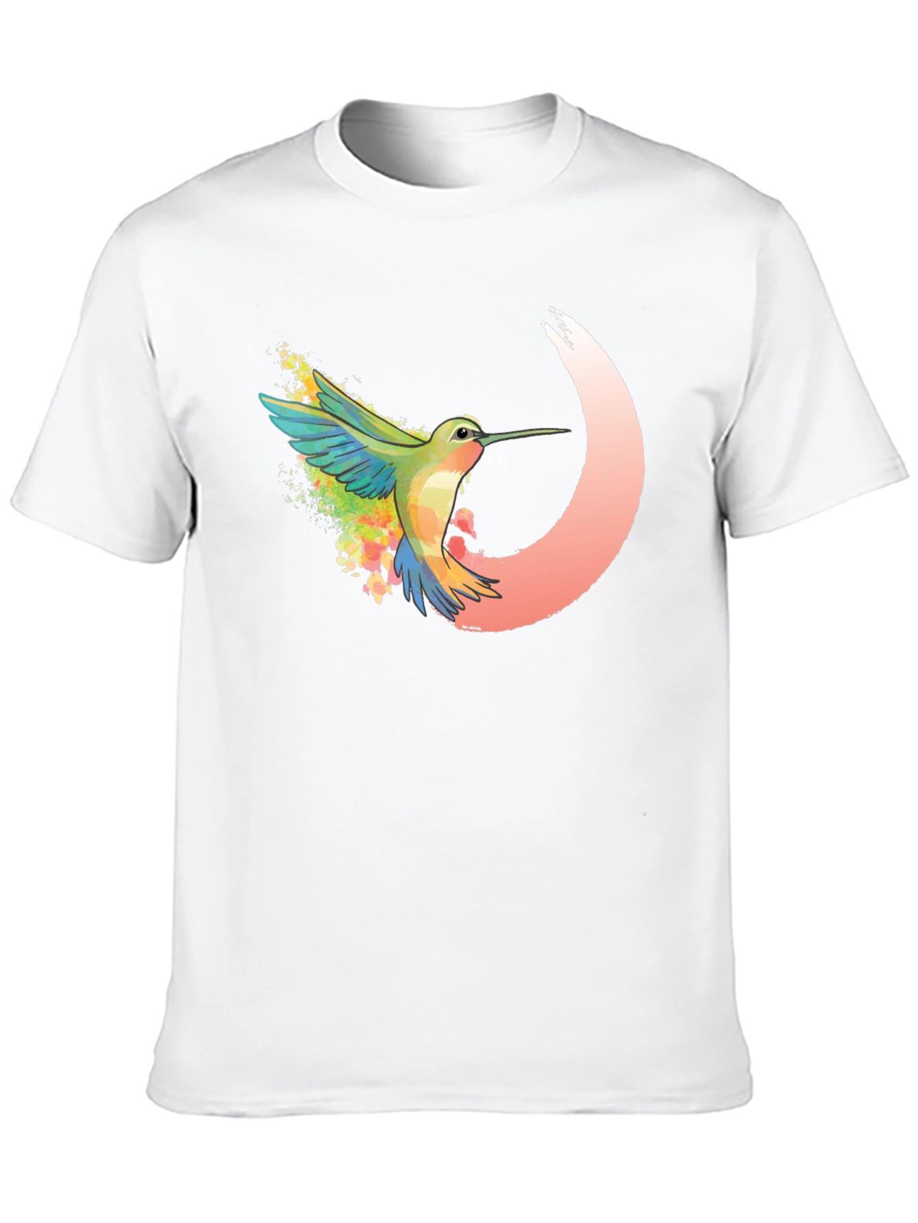 Hummingbird Graphic Tee - Black Cotton Blend Shirt