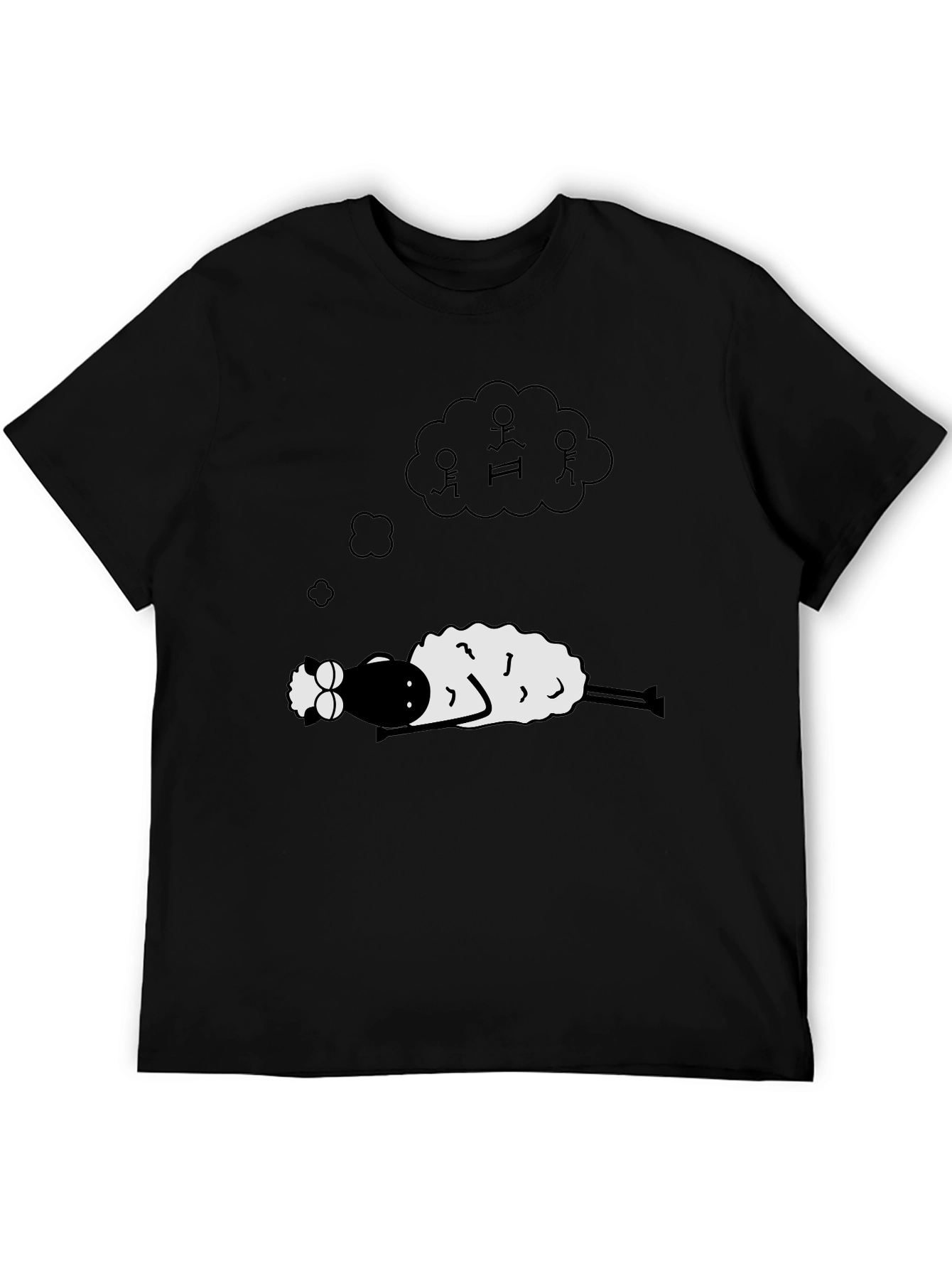 Dreaming Sheep Graphic Tee - Black Cotton Comfort