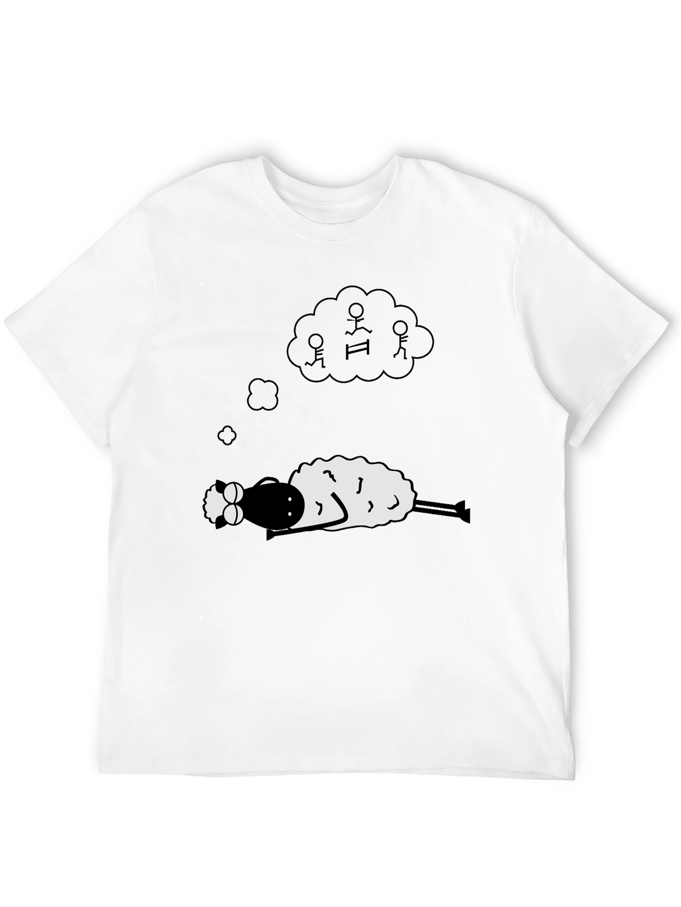 Dreaming Sheep Graphic Tee - Black Cotton Comfort