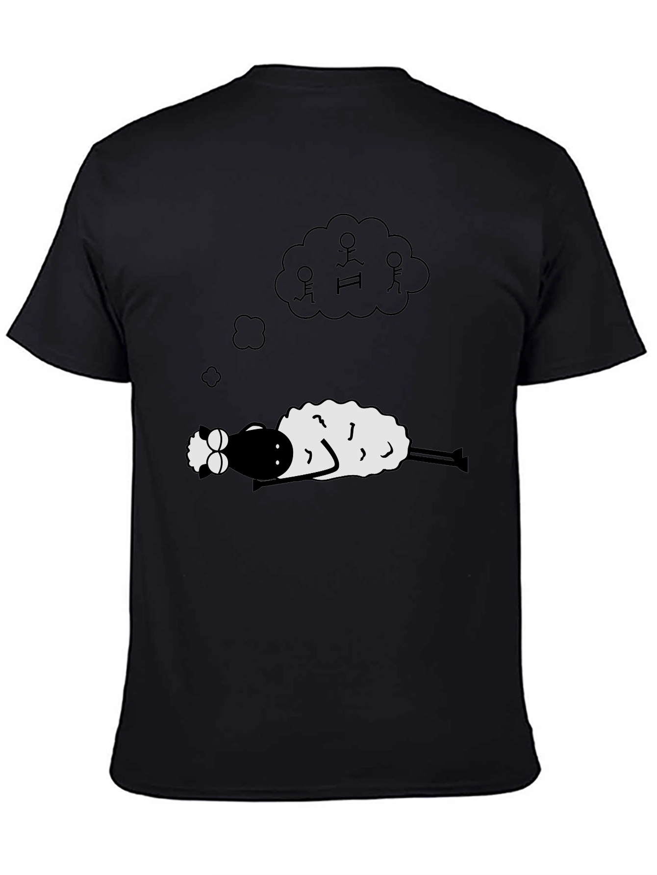 Dreaming Sheep Graphic Tee - Black Cotton Comfort