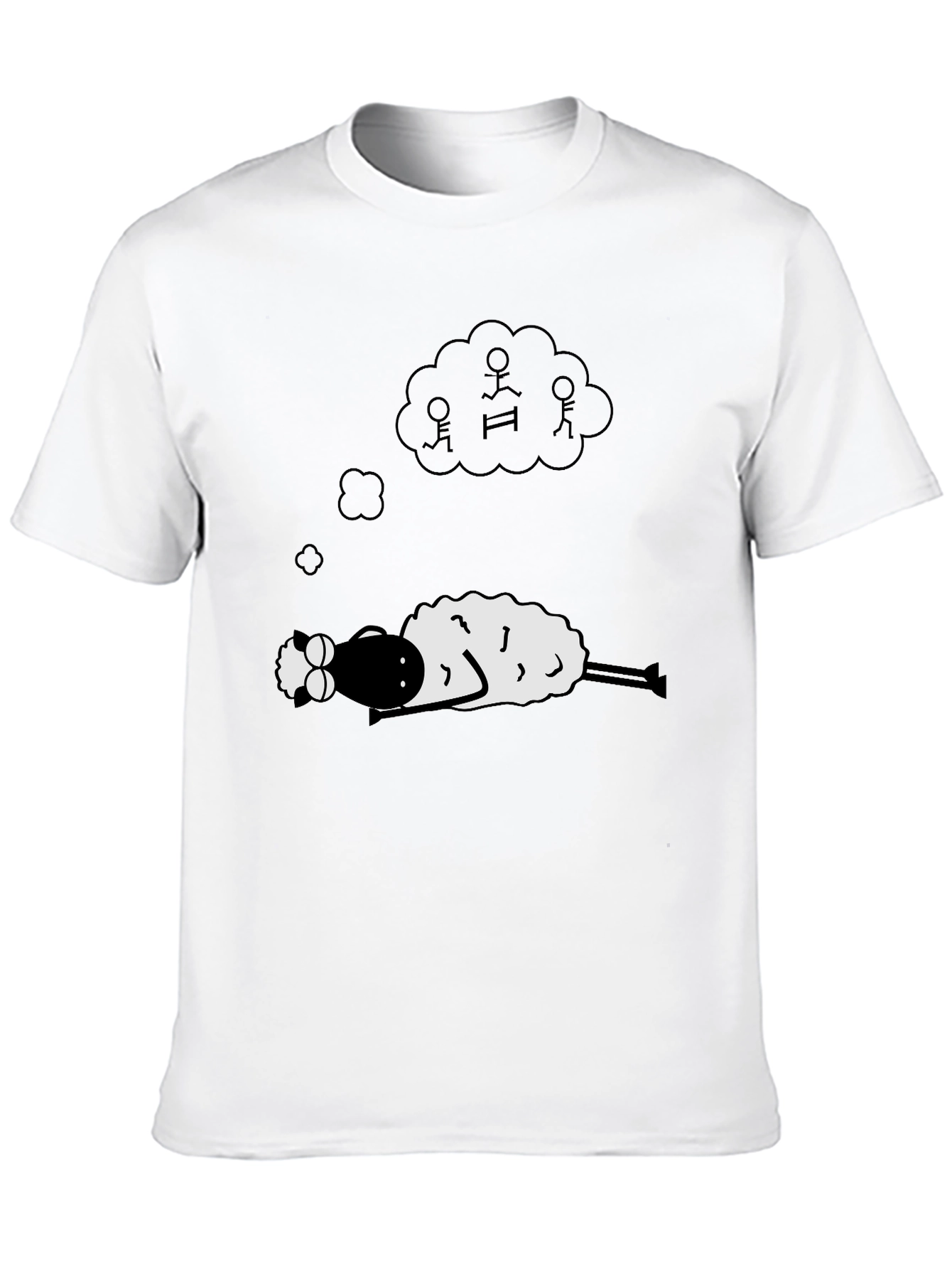 Dreaming Sheep Graphic Tee - Black Cotton Comfort