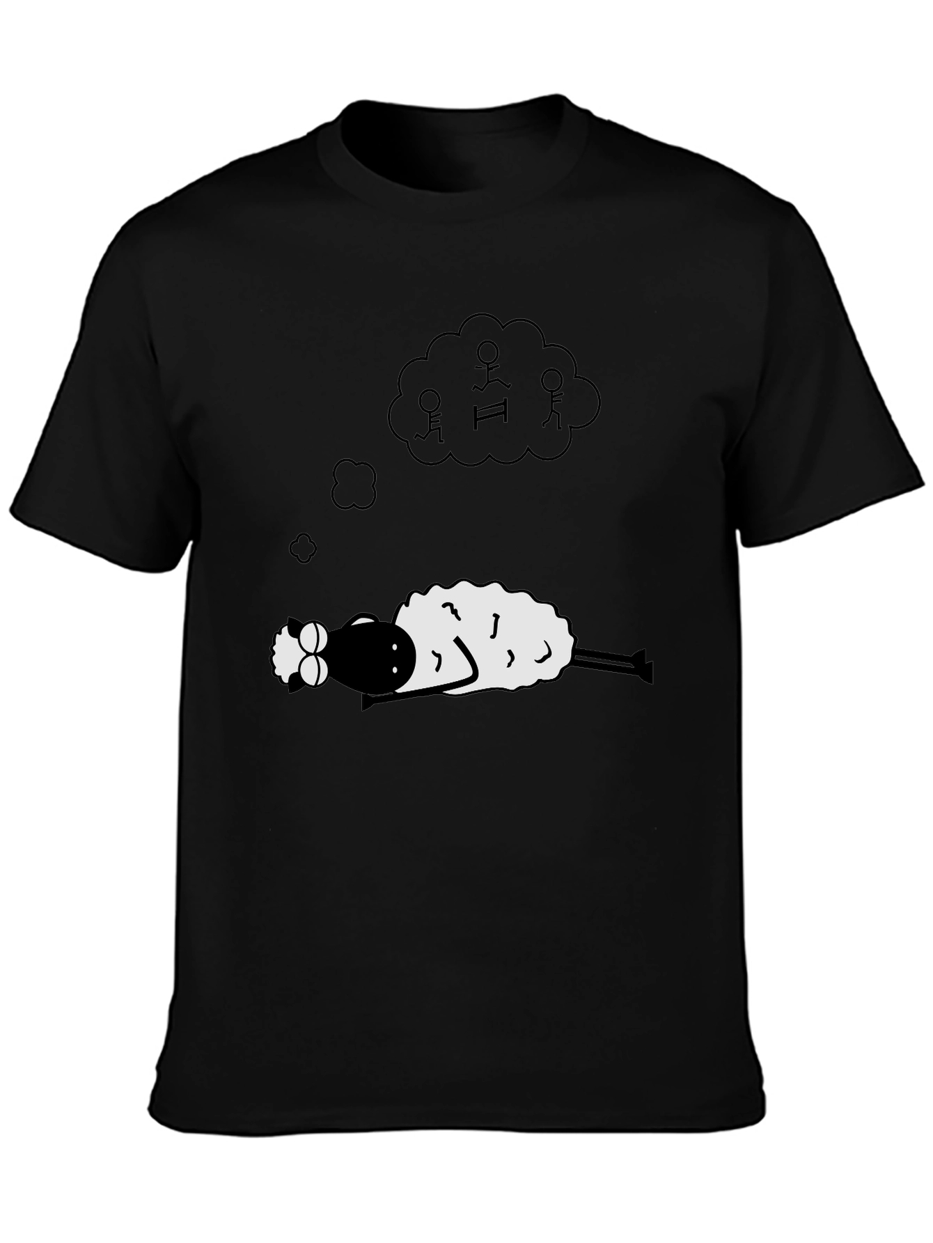 Dreaming Sheep Graphic Tee - Black Cotton Comfort
