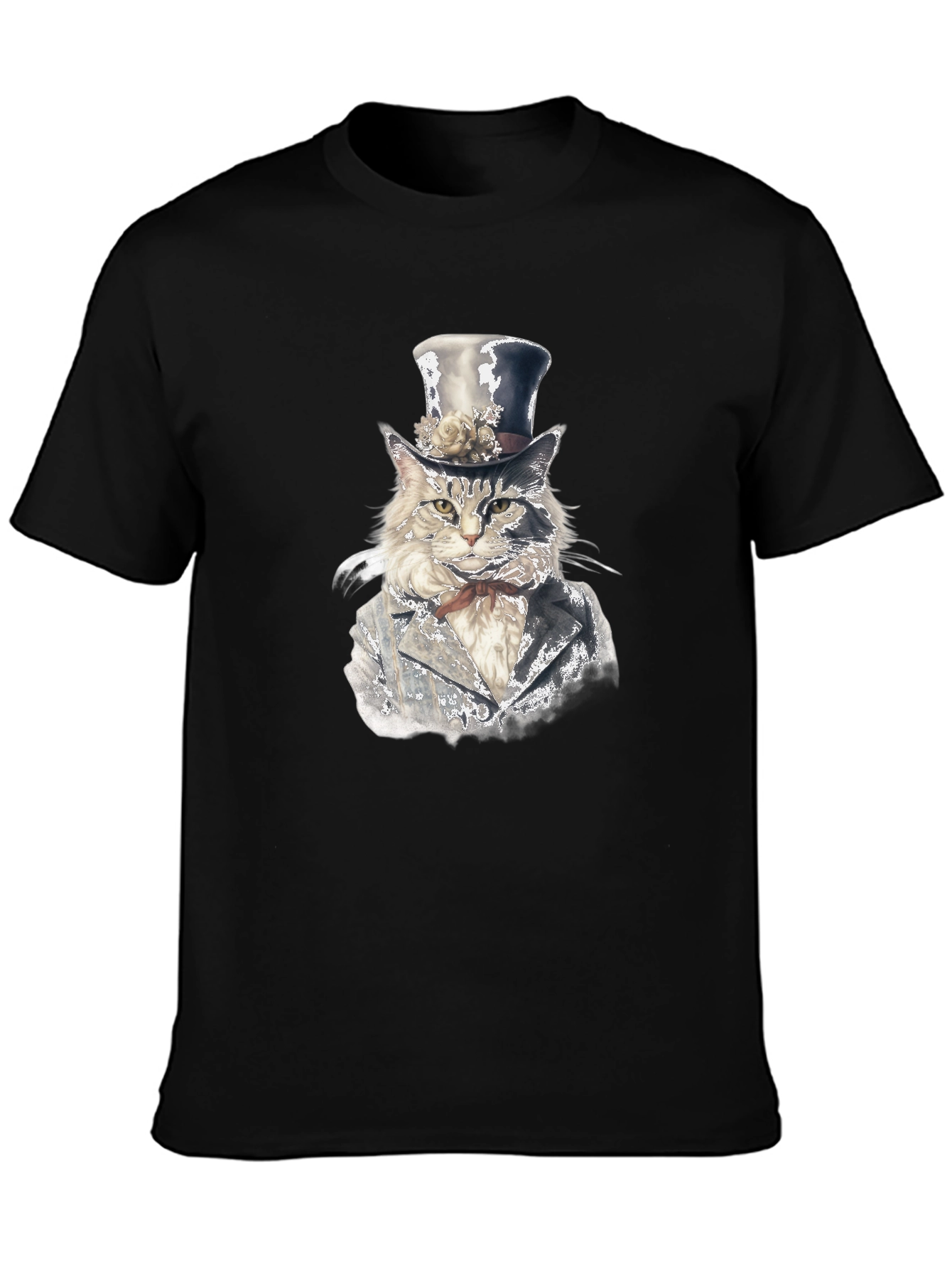 Cat Gentleman T-Shirt - Stylish Feline Top Hat Design