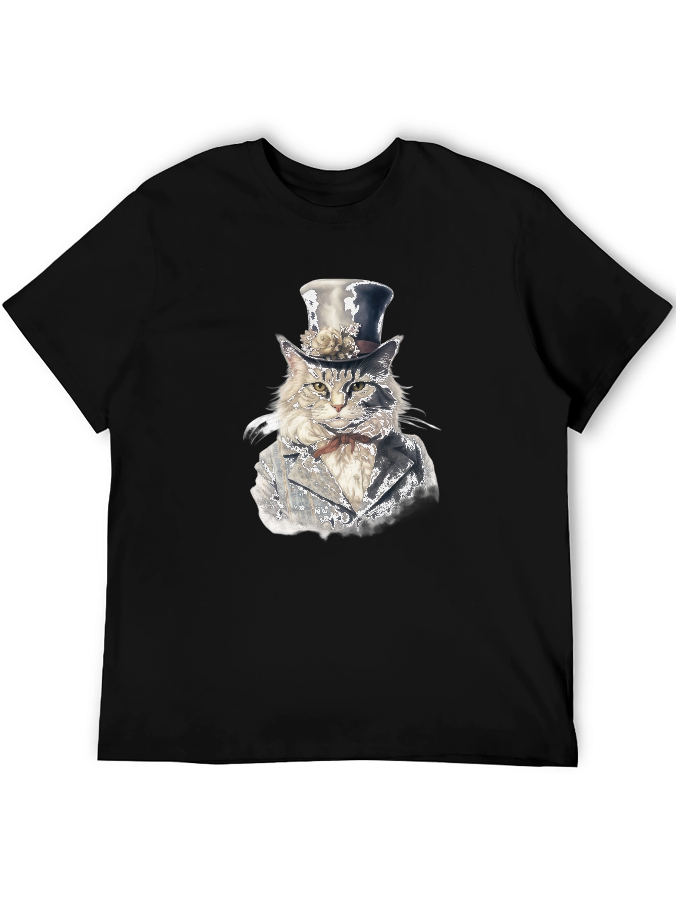 Cat Gentleman T-Shirt - Stylish Feline Top Hat Design