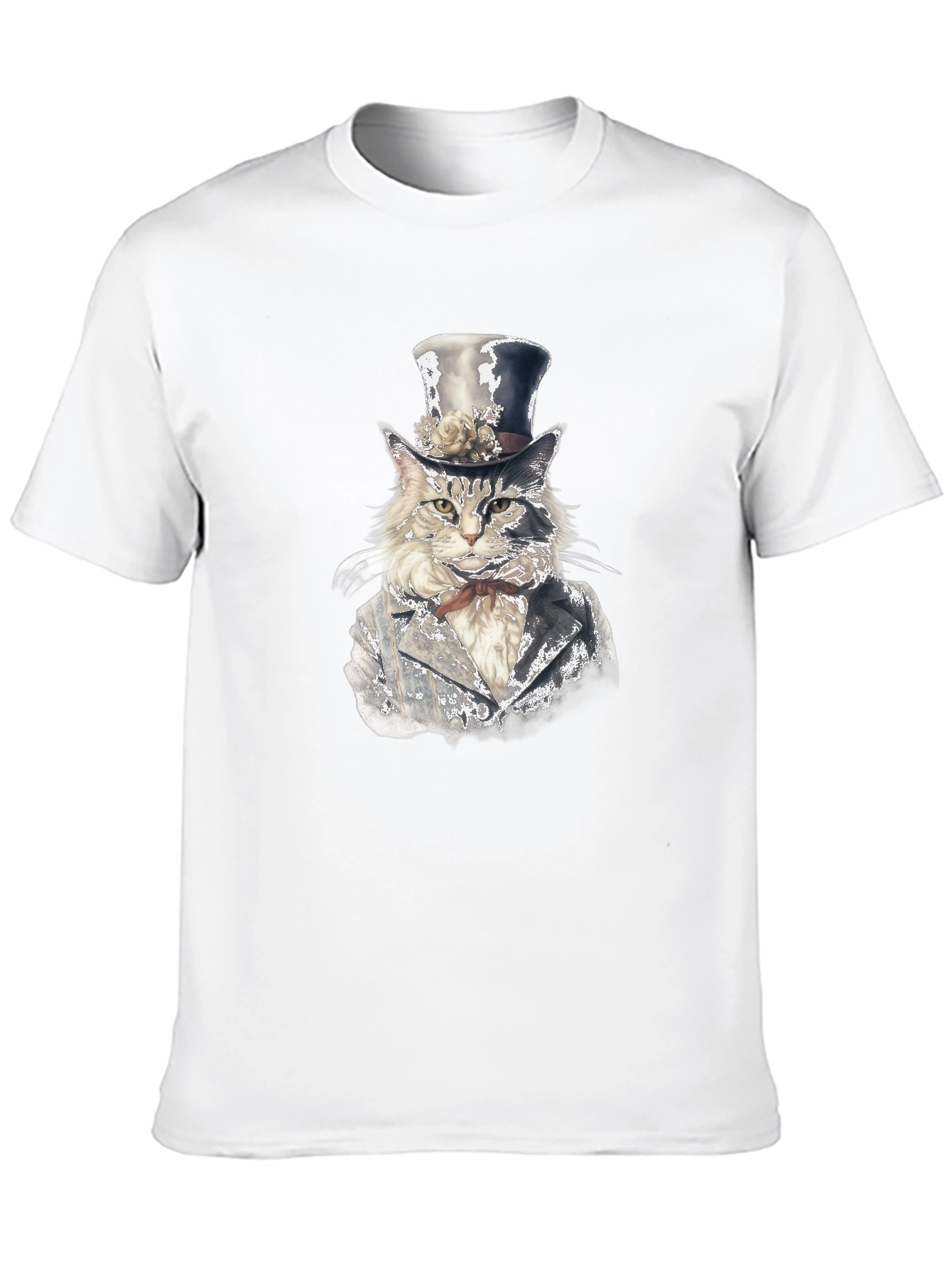 Cat Gentleman T-Shirt - Stylish Feline Top Hat Design