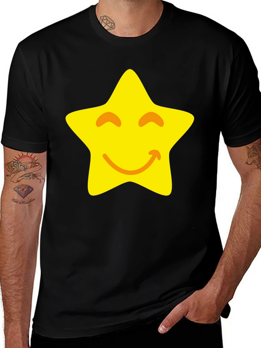 Smiling Star Graphic Black T-Shirt