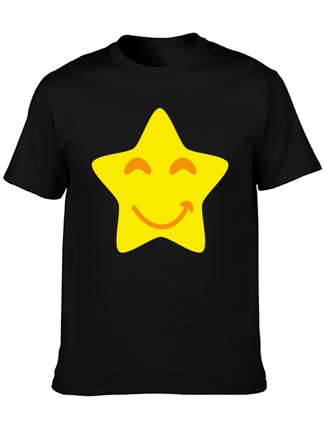 Smiling Star Graphic Black T-Shirt