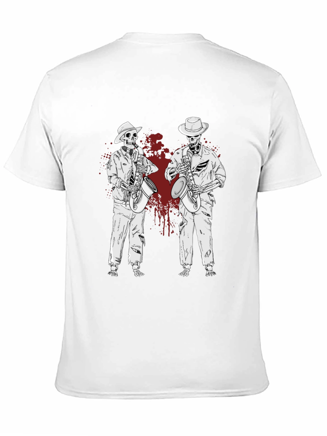Skeleton Jazz Band Graphic T-Shirt - Unique & Stylish