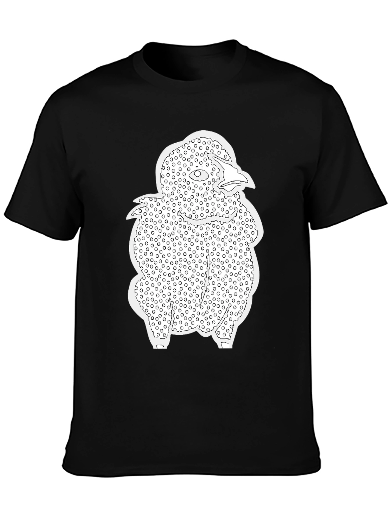 Abstract Bird Print T-Shirt - Black
