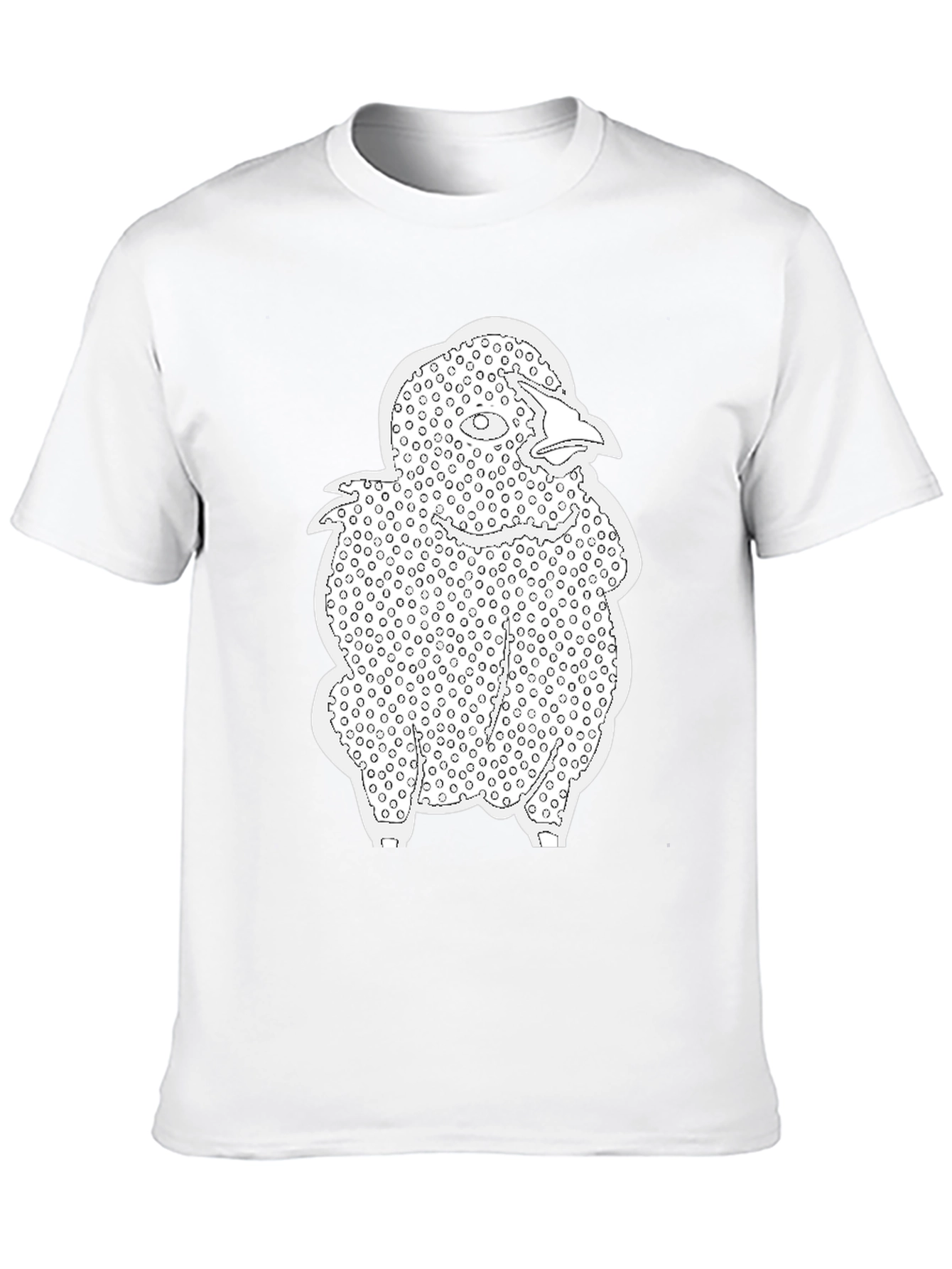 Abstract Bird Print T-Shirt - Black