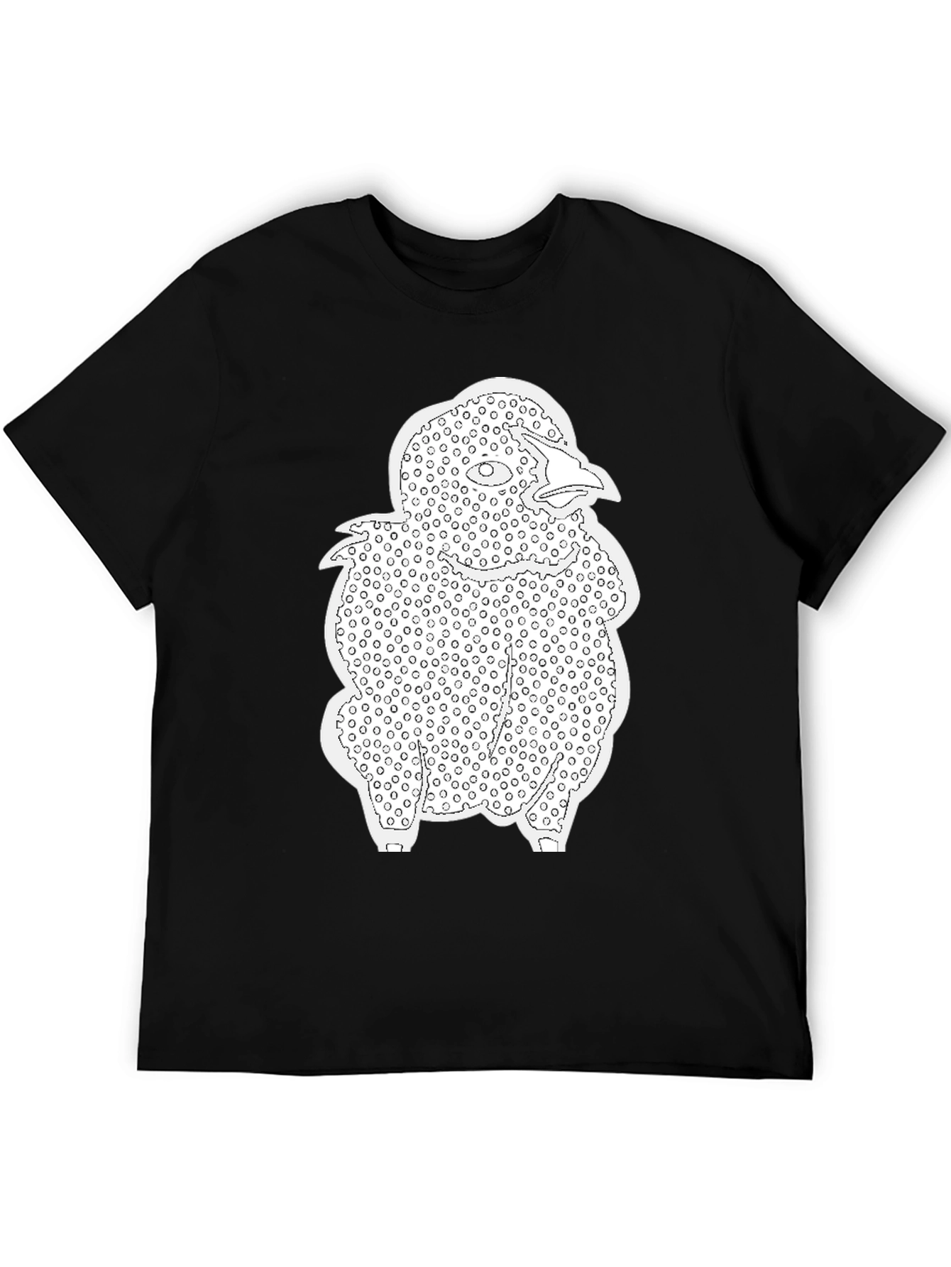 Abstract Bird Print T-Shirt - Black