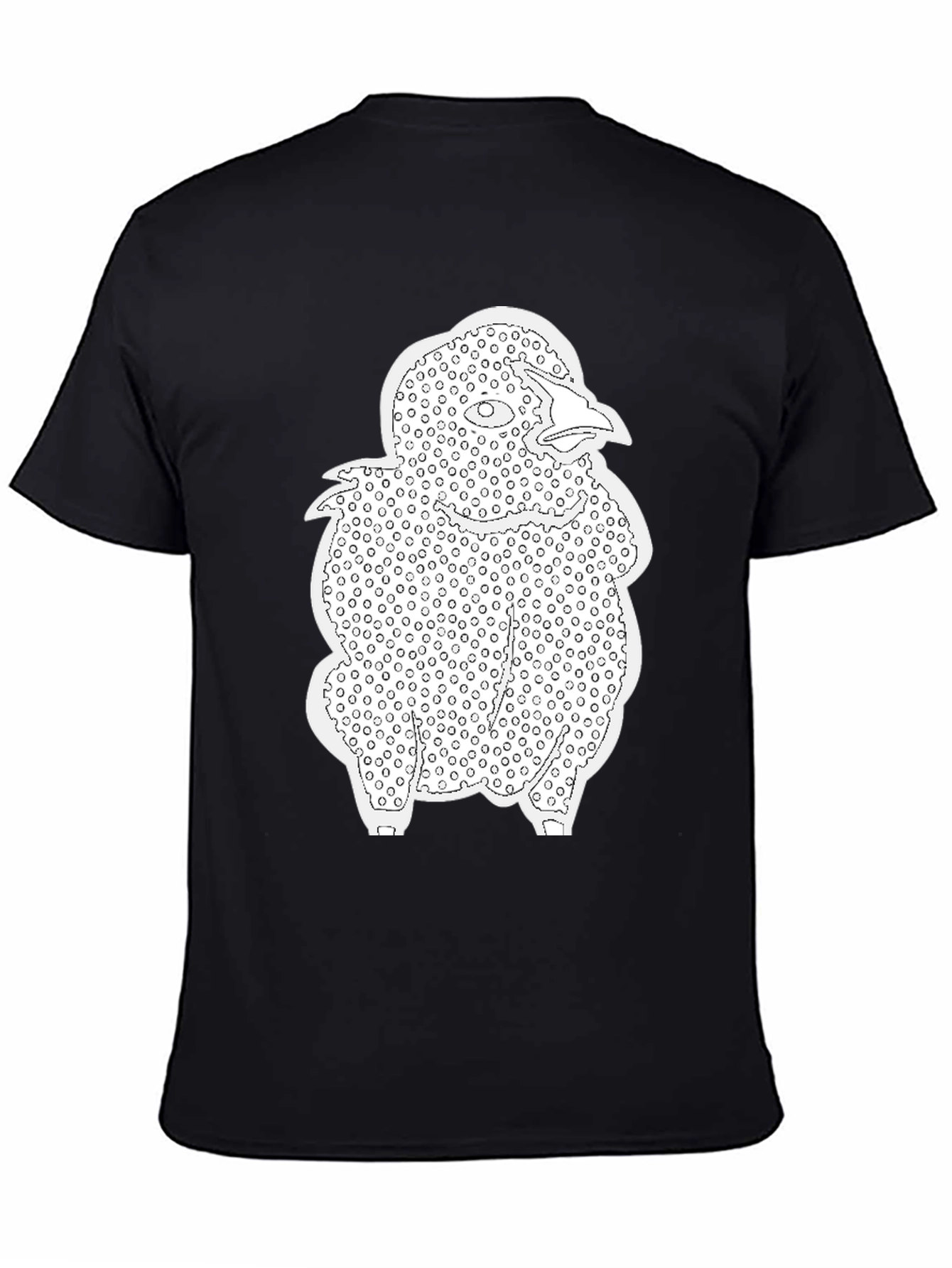 Abstract Bird Print T-Shirt - Black