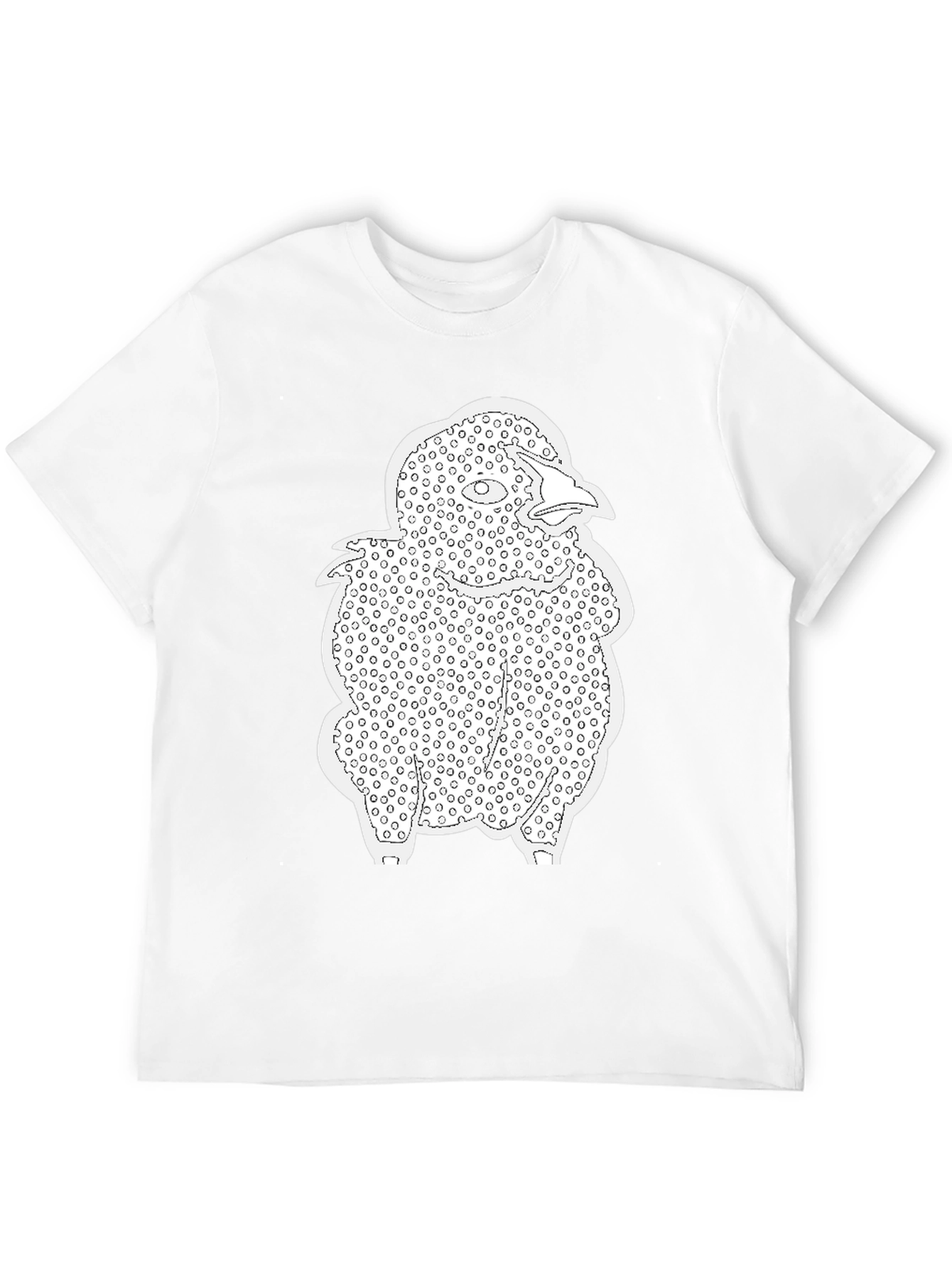 Abstract Bird Print T-Shirt - Black