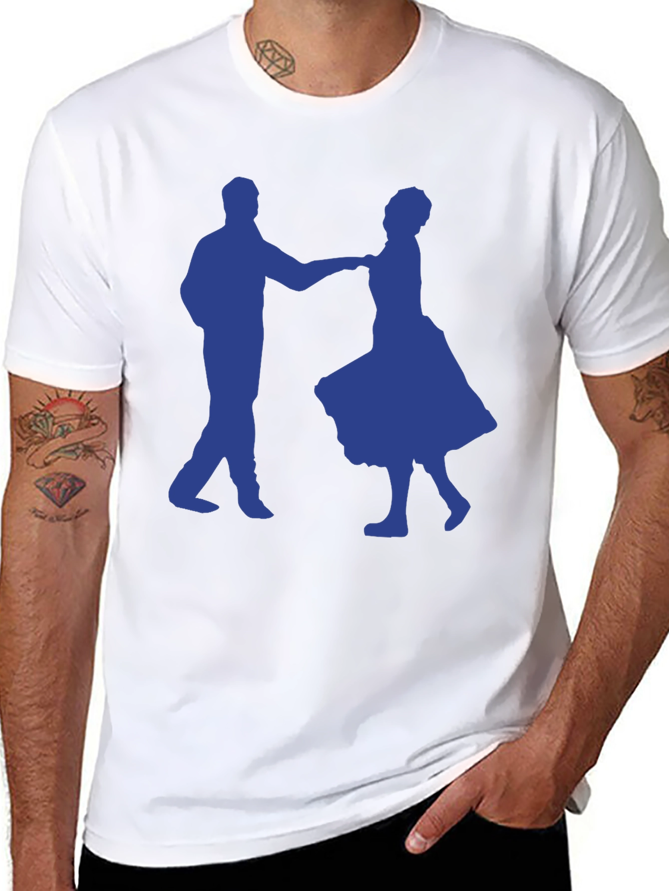 Dancing Couple Graphic Tee - Black