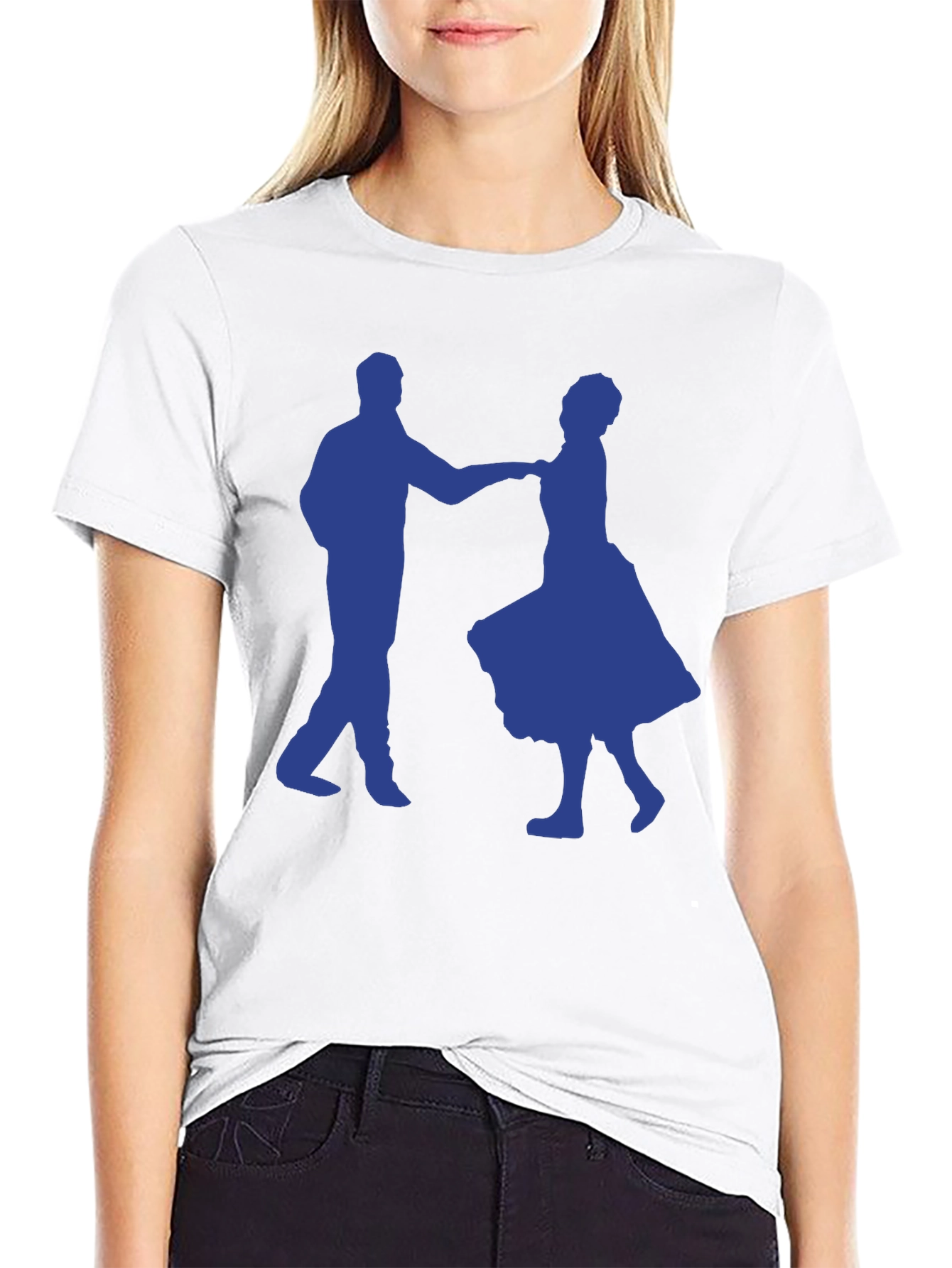Dancing Couple Graphic Tee - Black