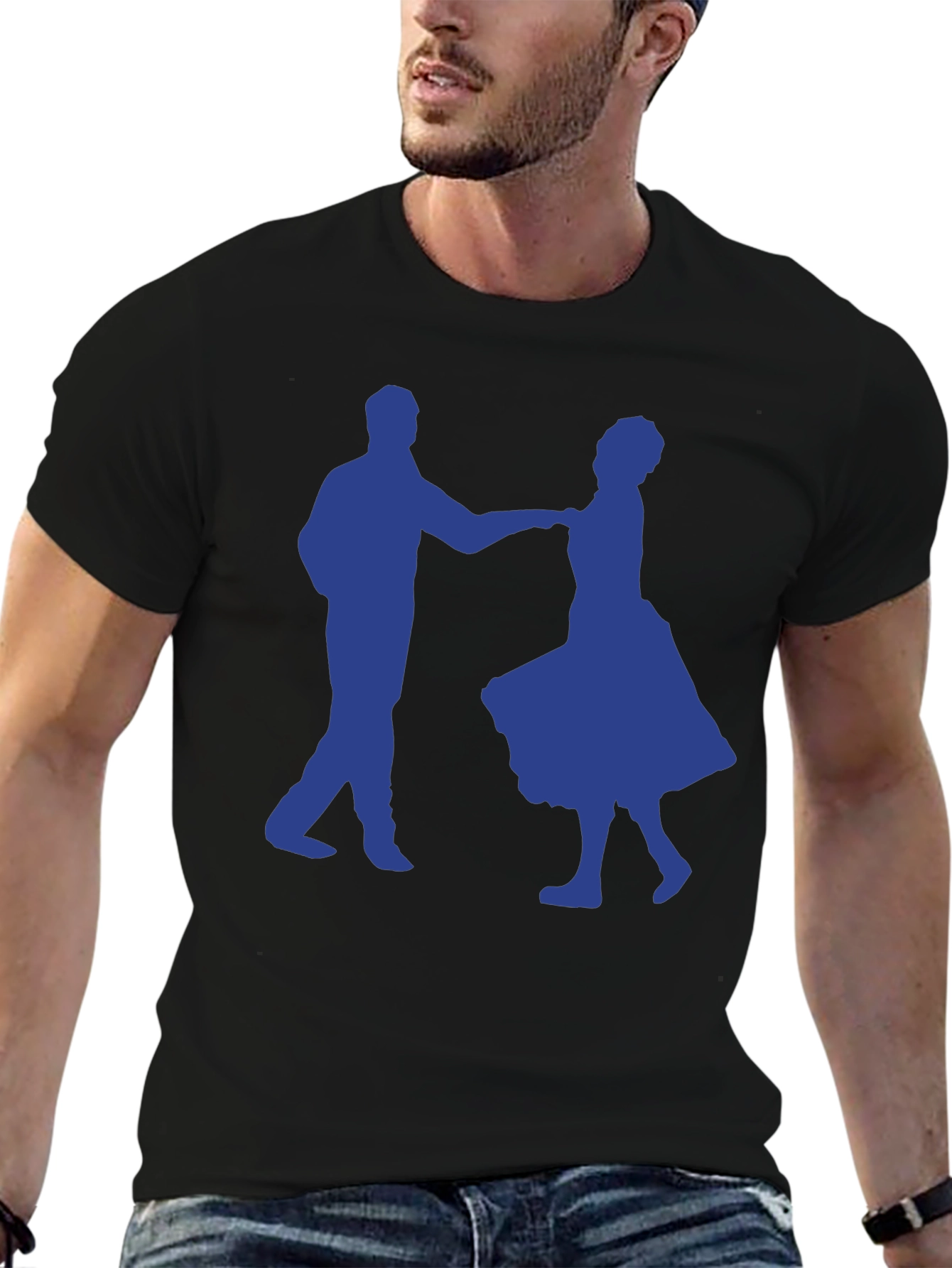 Dancing Couple Graphic Tee - Black