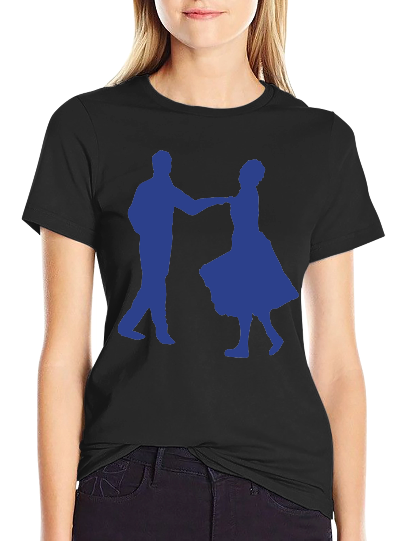 Dancing Couple Graphic Tee - Black