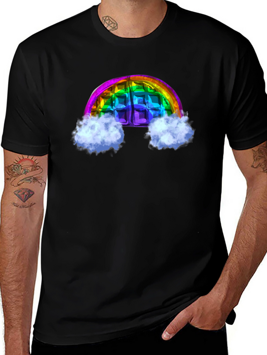 Rainbow Waffle Graphic Tee - Fun & Unique Design!
