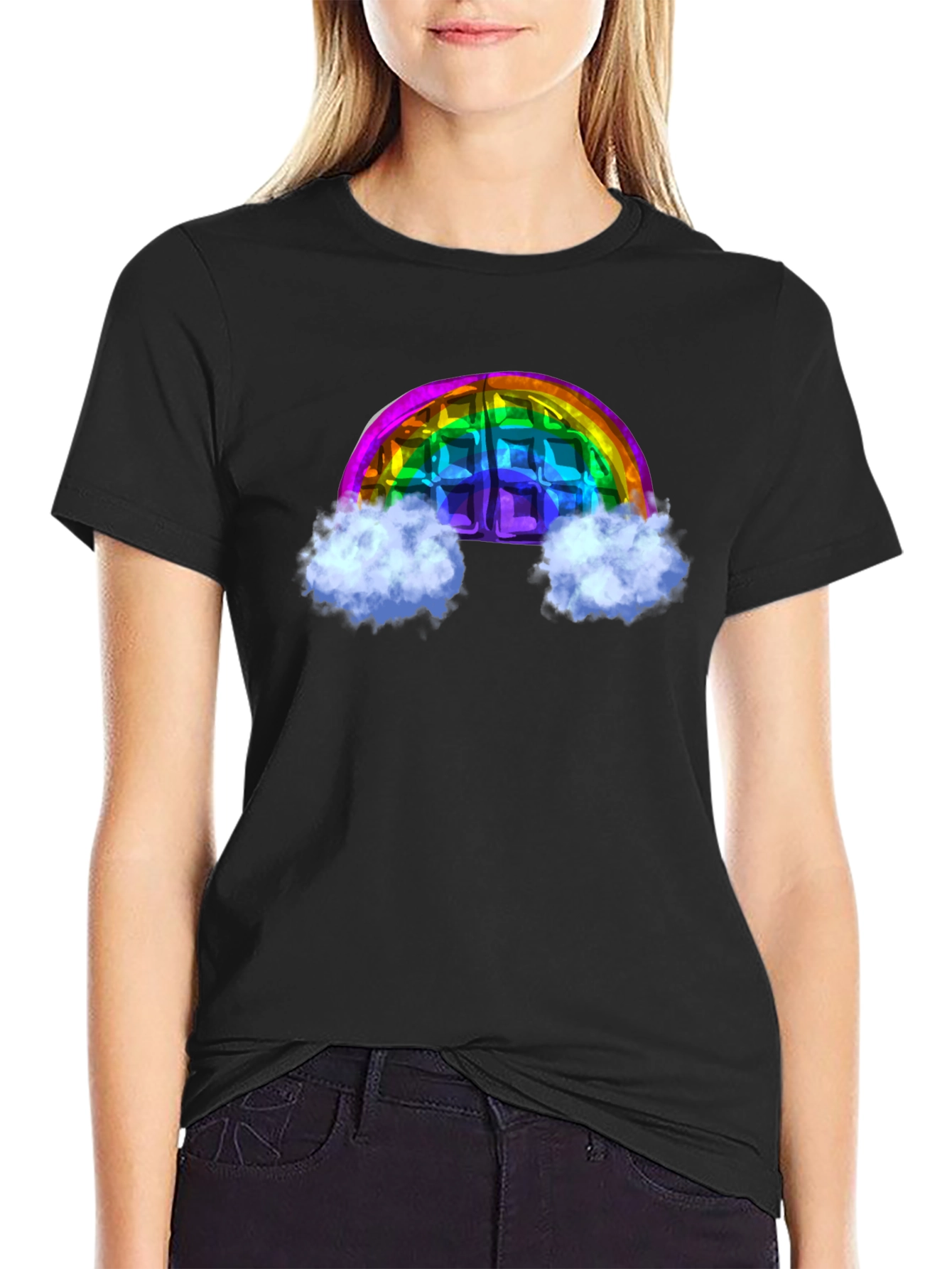 Rainbow Waffle Graphic Tee - Fun & Unique Design!