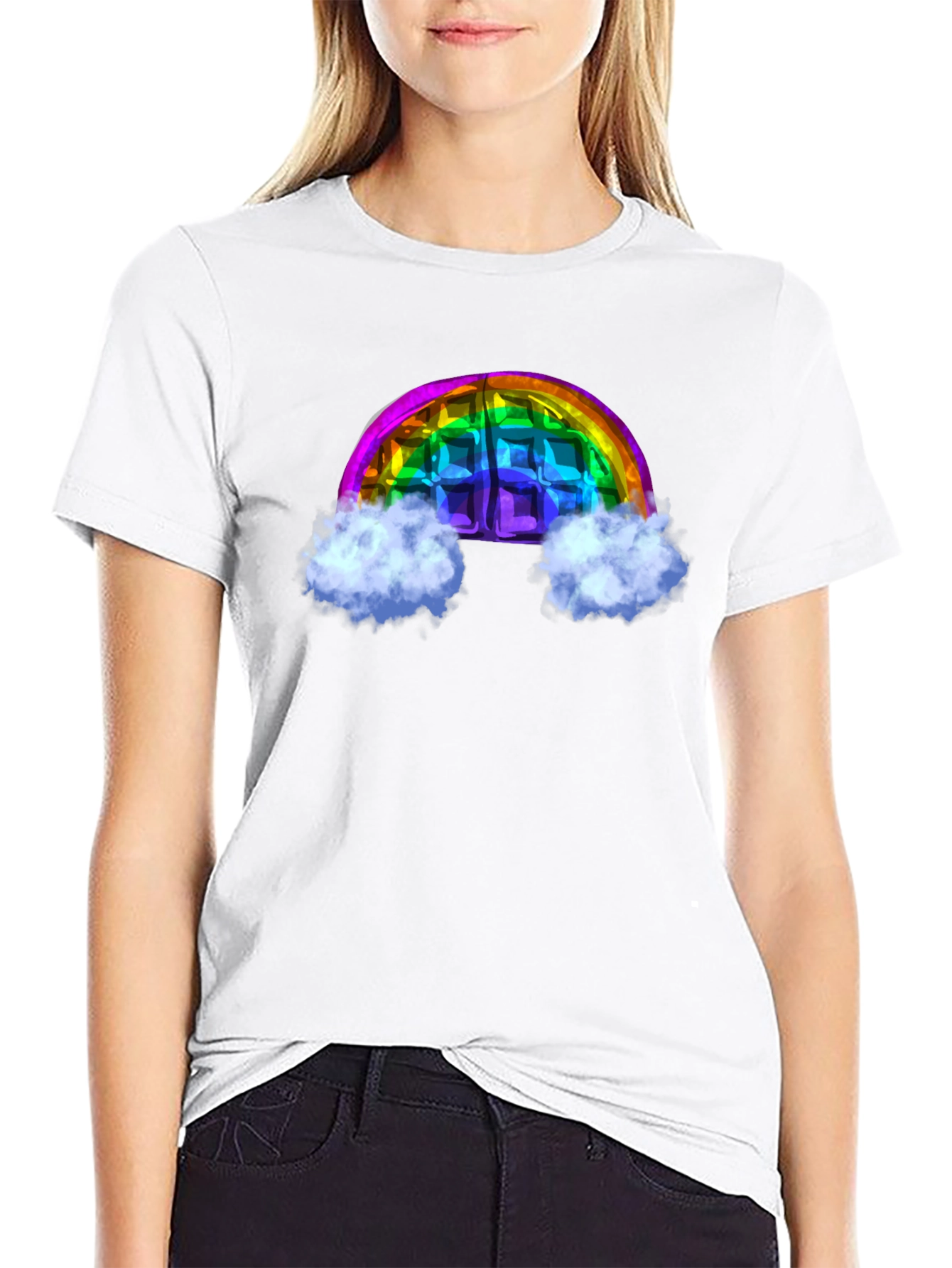 Rainbow Waffle Graphic Tee - Fun & Unique Design!