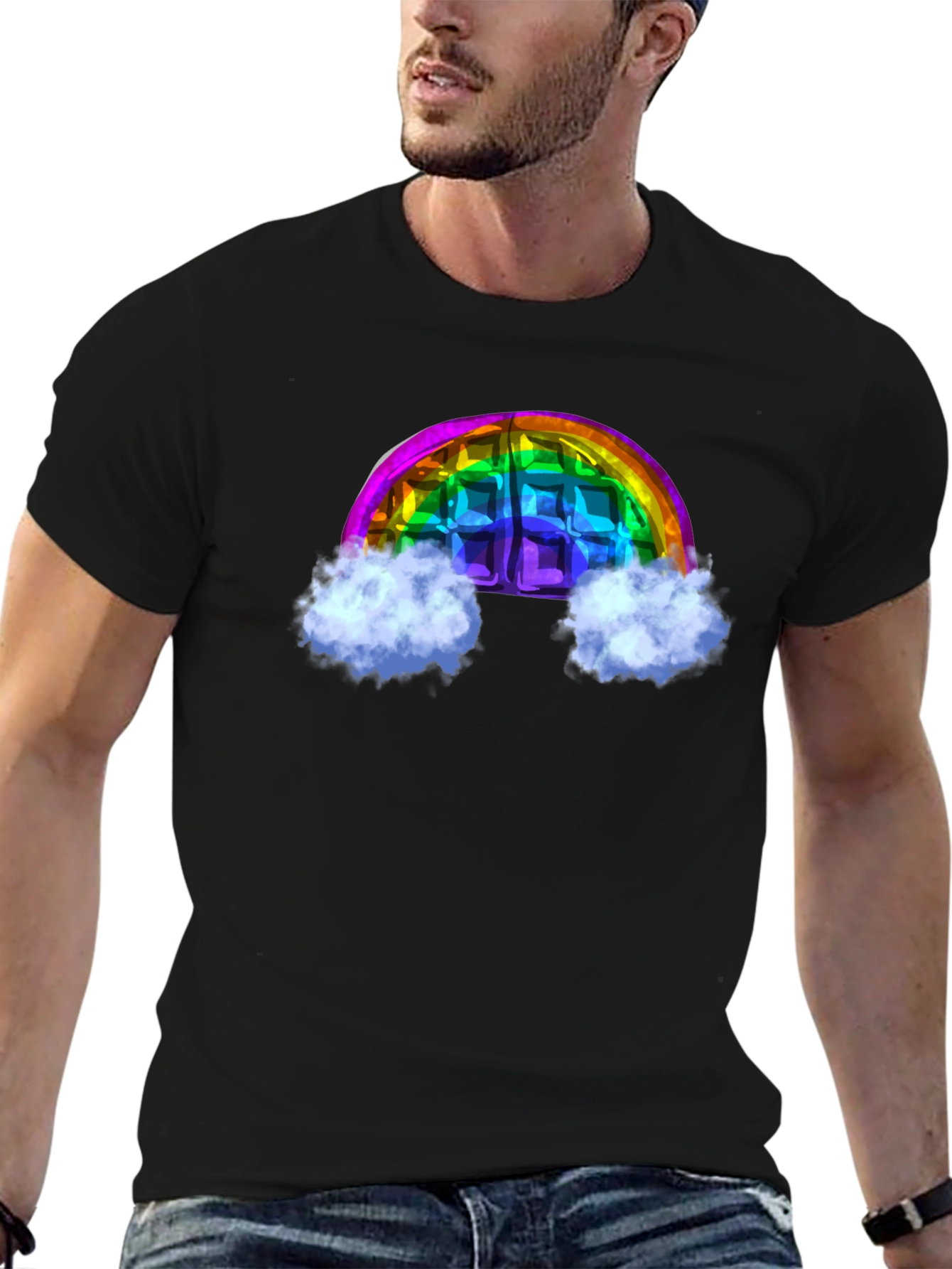 Rainbow Waffle Graphic Tee - Fun & Unique Design!