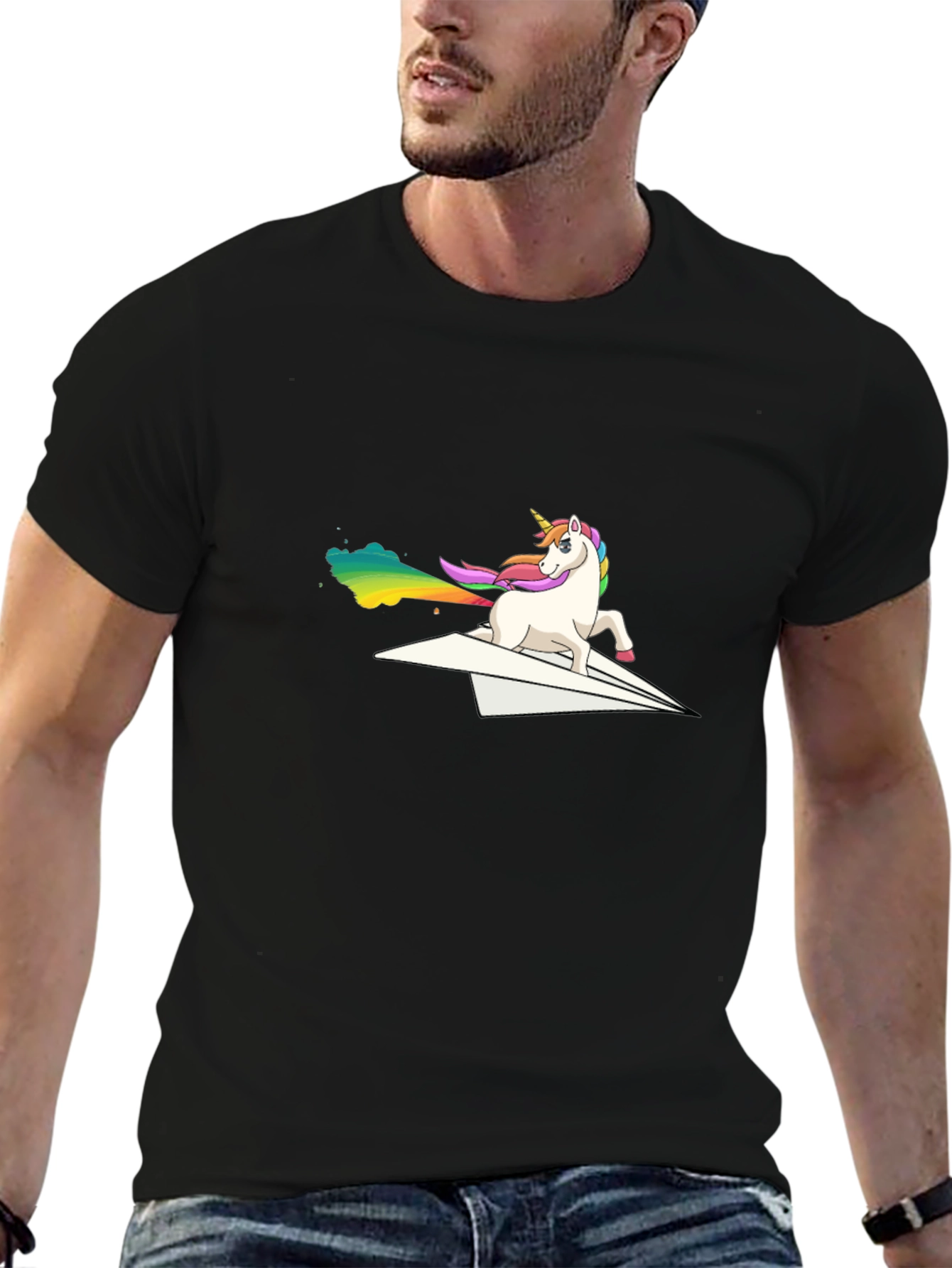 Unicorn Paper Airplane Graphic Tee
