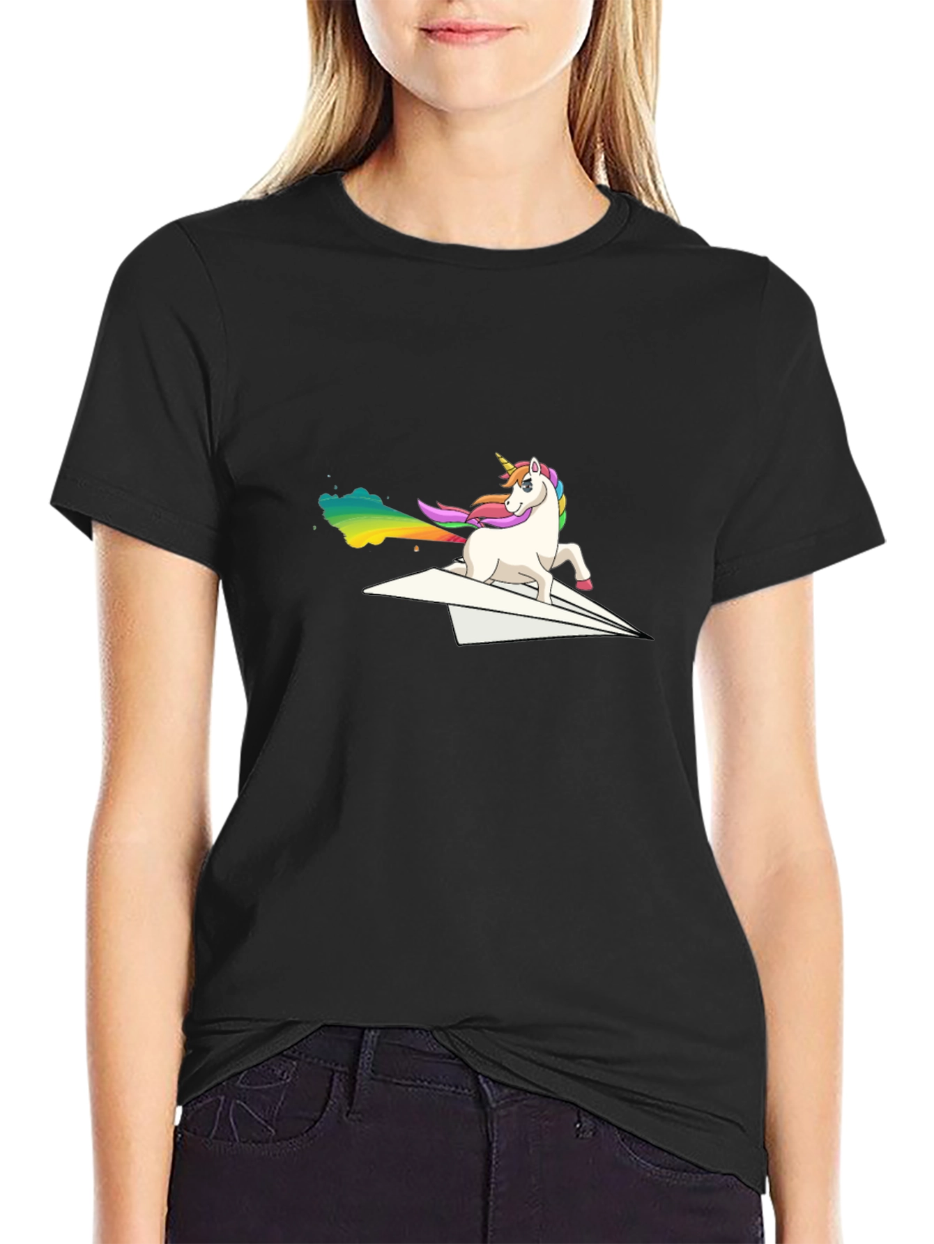 Unicorn Paper Airplane Graphic Tee