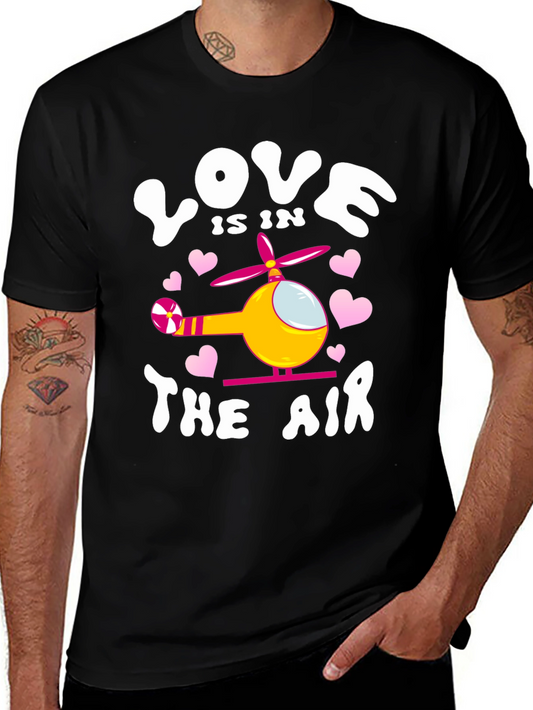 Love is in the Air T-Shirt - Romantic Helicopter Design