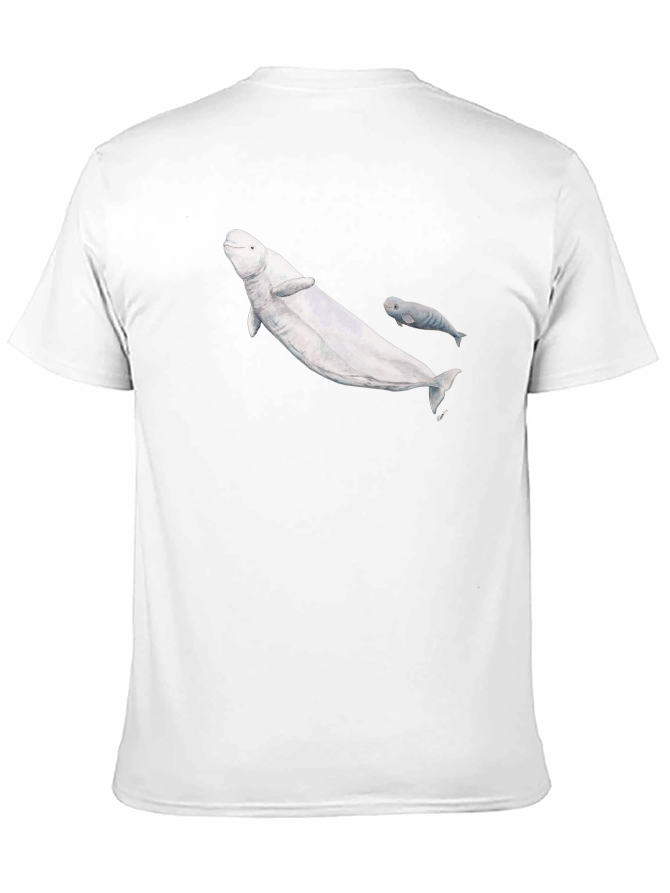 Beluga Whale Graphic T-Shirt - Black