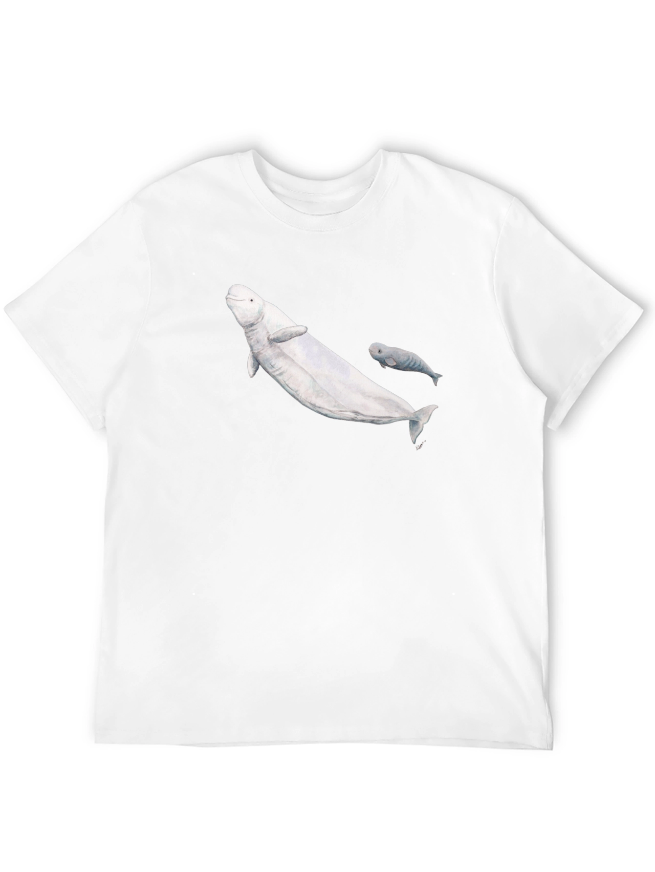 Beluga Whale Graphic T-Shirt - Black
